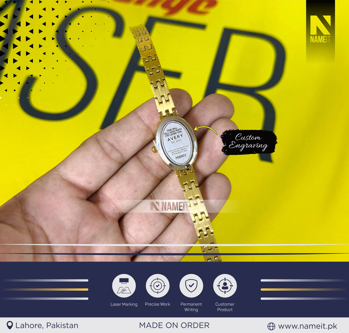 Wrist Watch – Custom Your Wrist watch with Name, initial, or Date | Perfect Gift for Birthday, Anniversary & Special Occasions