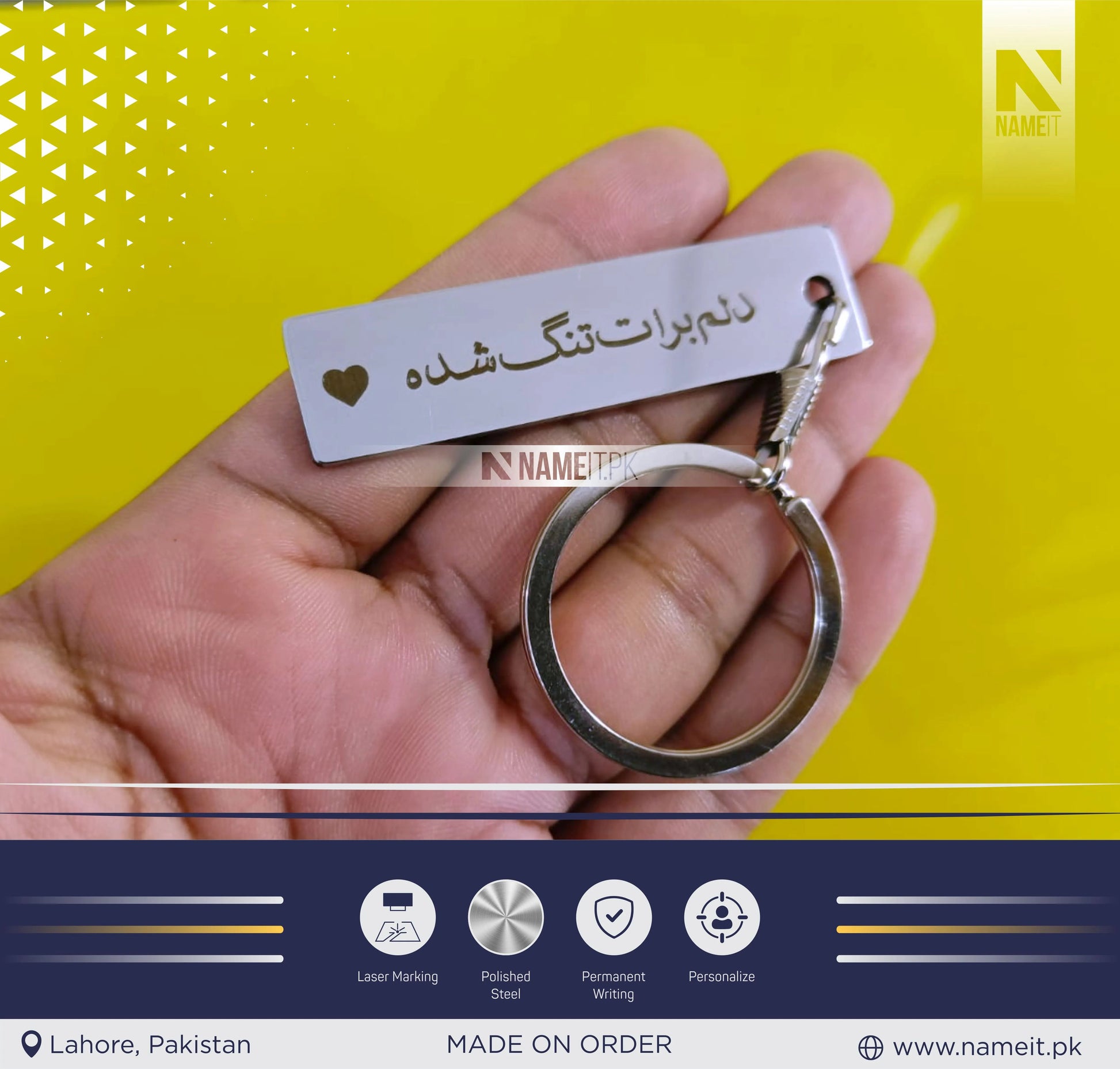 Stainless Steel Keychain, Custom Engraved Key Chain, Personalized Text Keychain, Engraved Keychain, Custom Groomsmen Gift, Gifts for Him NAMEIT PAKISTAN