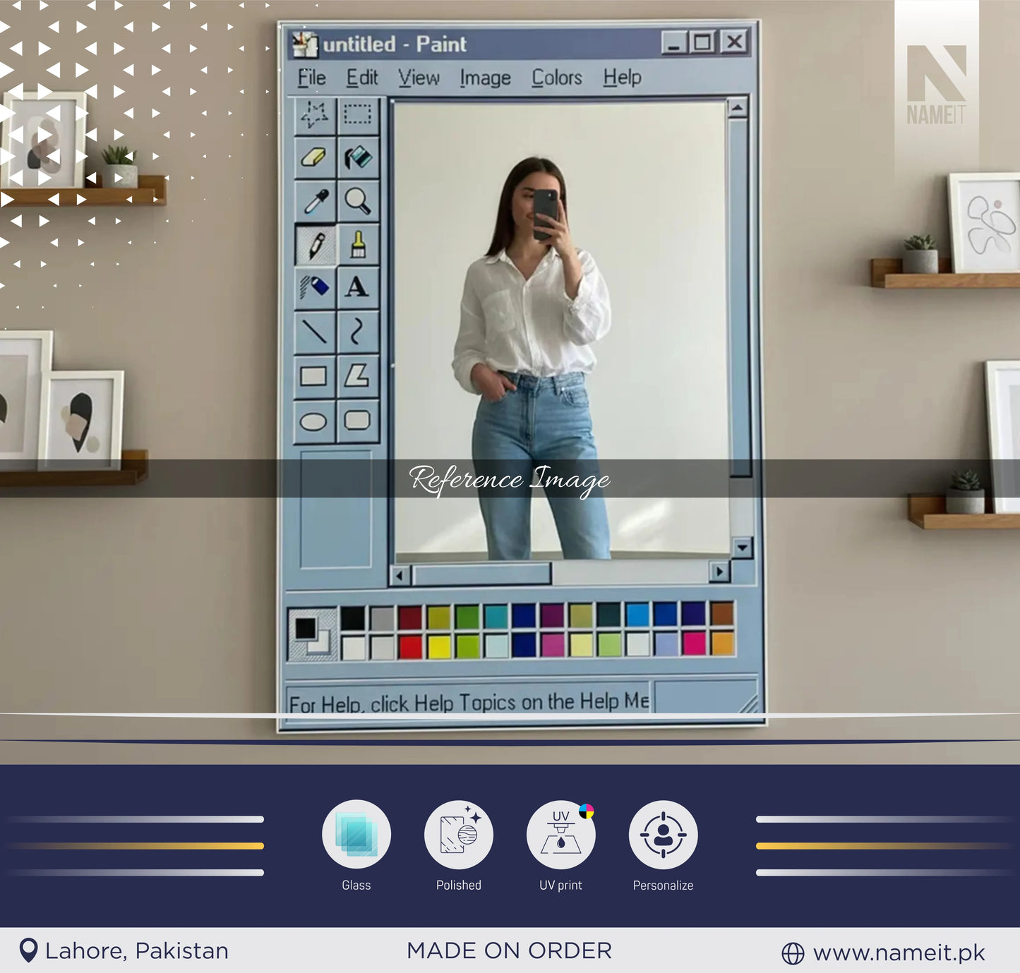Ms Paint Mirror, Retro Windows Paint Inspired Mirror, Nostalgic Aesthetic Decor, Handmade Pixel Mirror, Paint Mirror, Gift for Designers