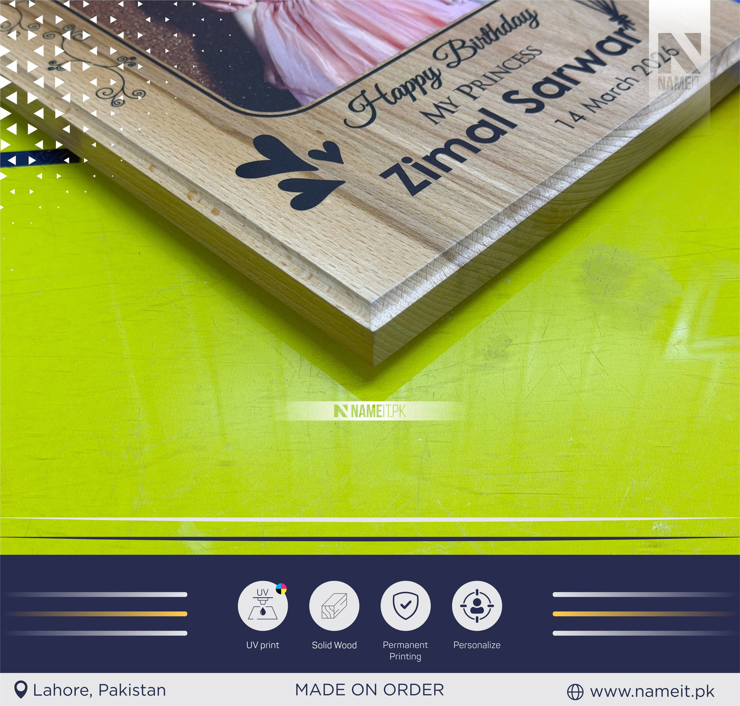 Custom UV Print Wooden Photo Frame, Personalised Wooden Picture Display Frame Stand, Anniversary, Birthday, Grandmother, Mother's Day Gift