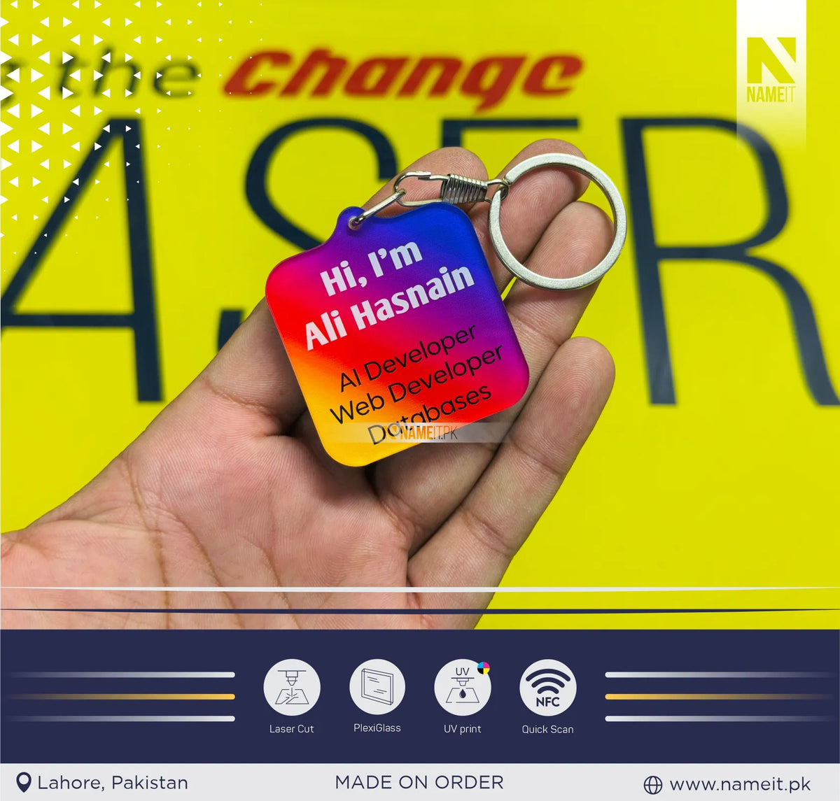 Custom NFC Social Media Keychain | Instagram TikTok Facebook YouTube Spotify Linktree NFC Tag | Personalized NFC Keyring