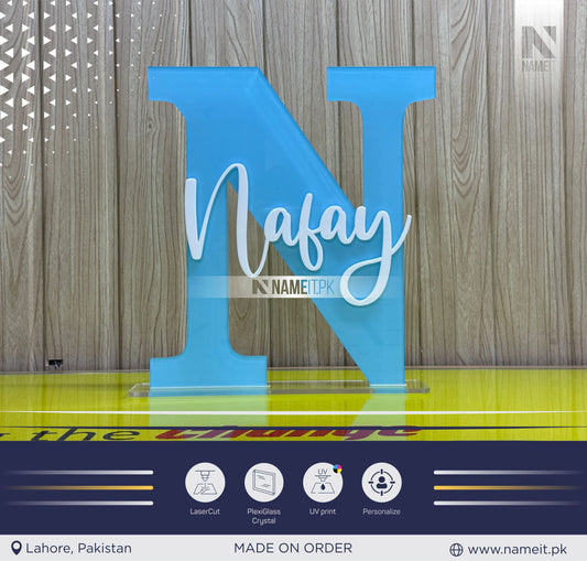 Girls or Boys Room Large Acrylic Letter Uv Printed, Initial with Name sign for Nursery Wall Decor. Custom nursery decor, Kids room cutout, Monogram