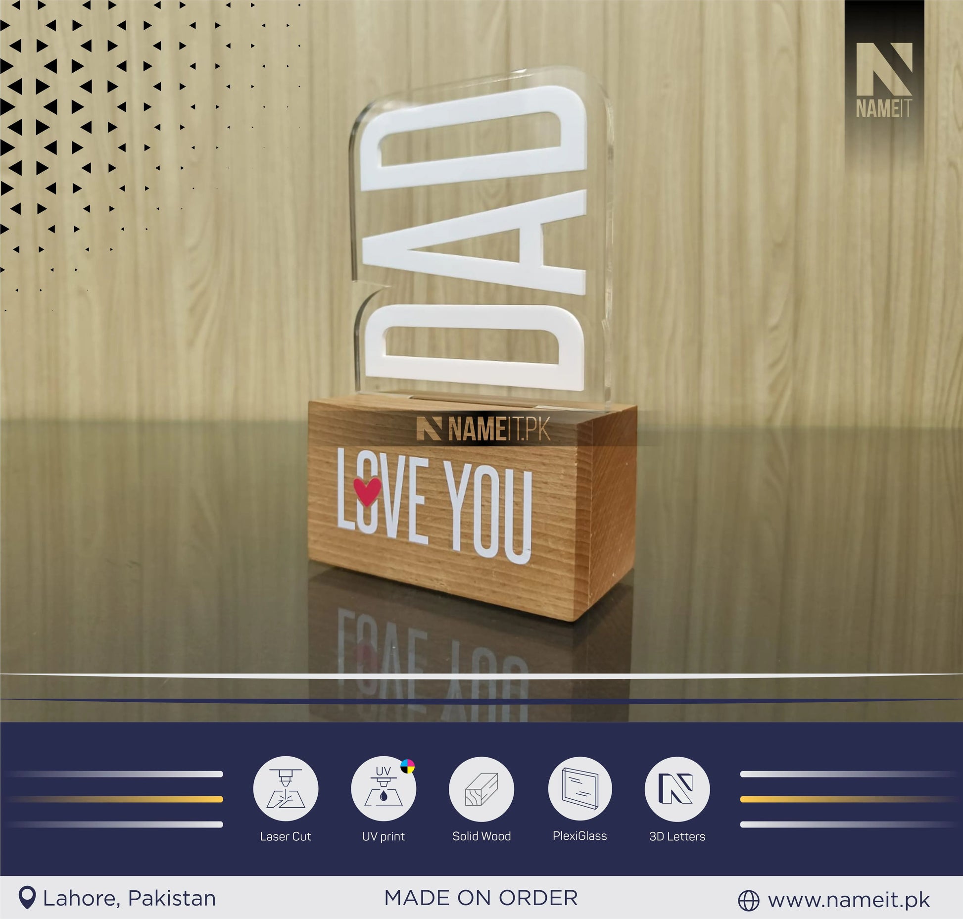Gift For Father Day, Happy Father Day Celebration, Love You DAD, Customizable NAMEIT PAKISTAN