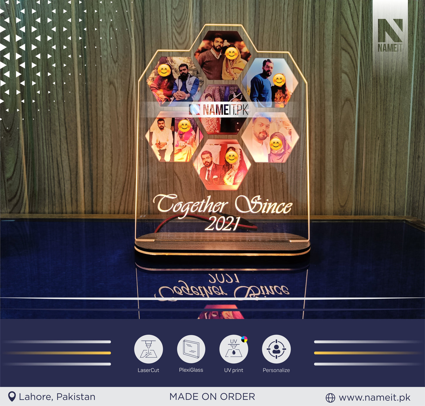 Personalized Photo Family Night Light, Custom Photo Couple & Family LED Light, Photo Lamp Gift NAMEIT PAKISTAN