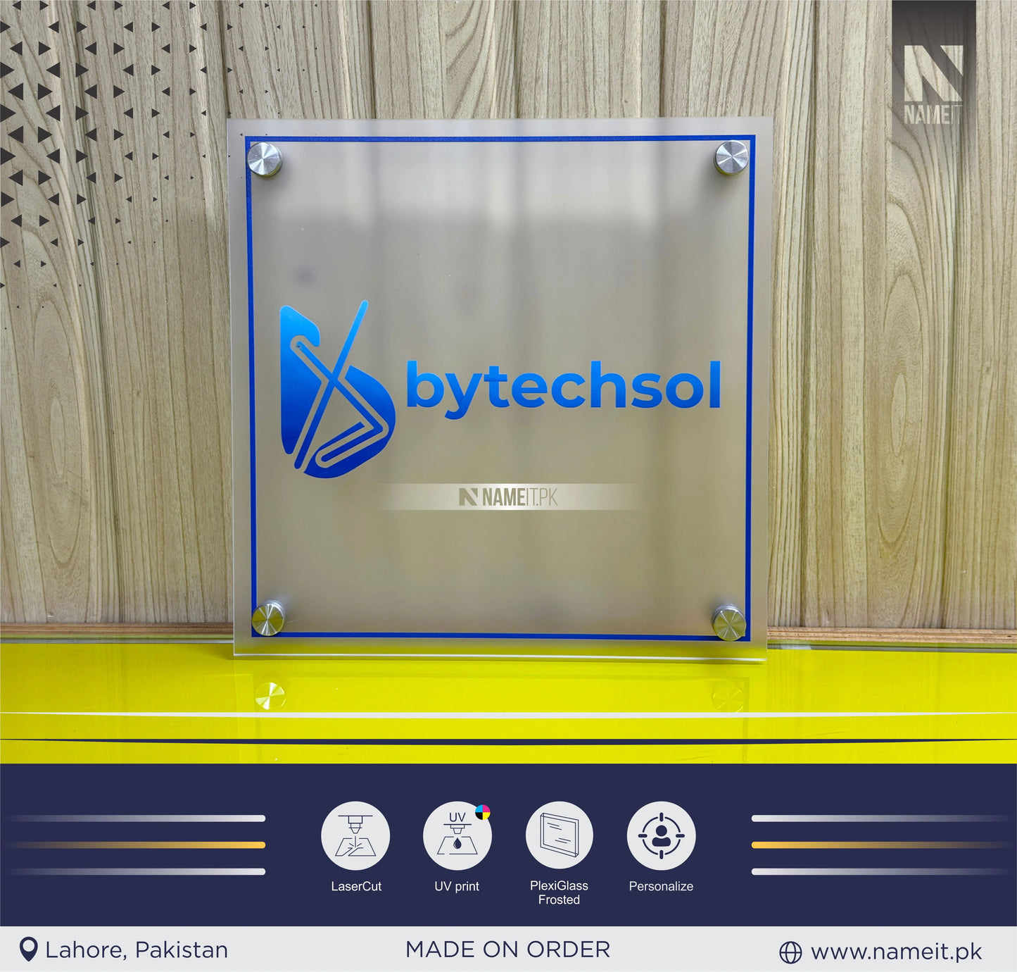 Wall Board, Custom Office Logo Sign – UV Printed Frosted Acrylic Wall Board for Office, Reception, or Shop Branding | Digital Printed Business Signage