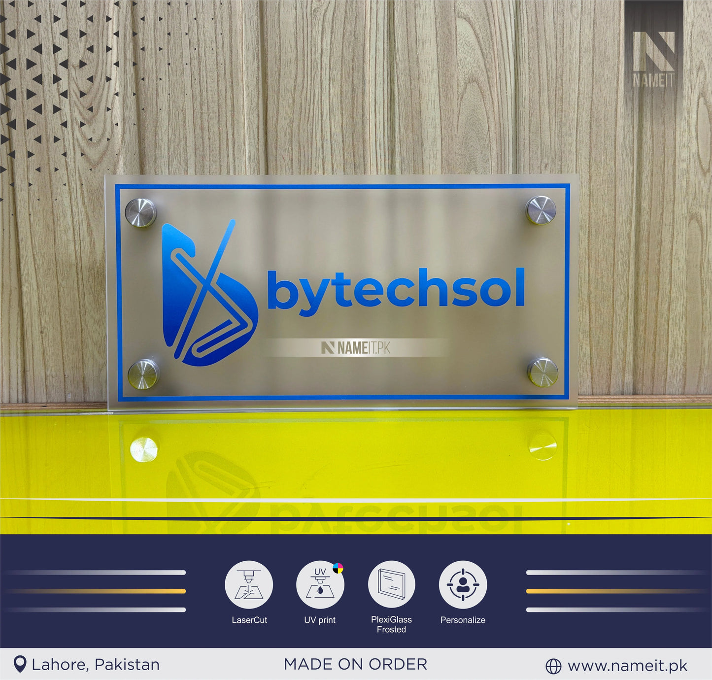 Wall Board, Custom Office Logo Sign – UV Printed Frosted Acrylic Wall Board for Office, Reception, or Shop Branding | Digital Printed Business Signage