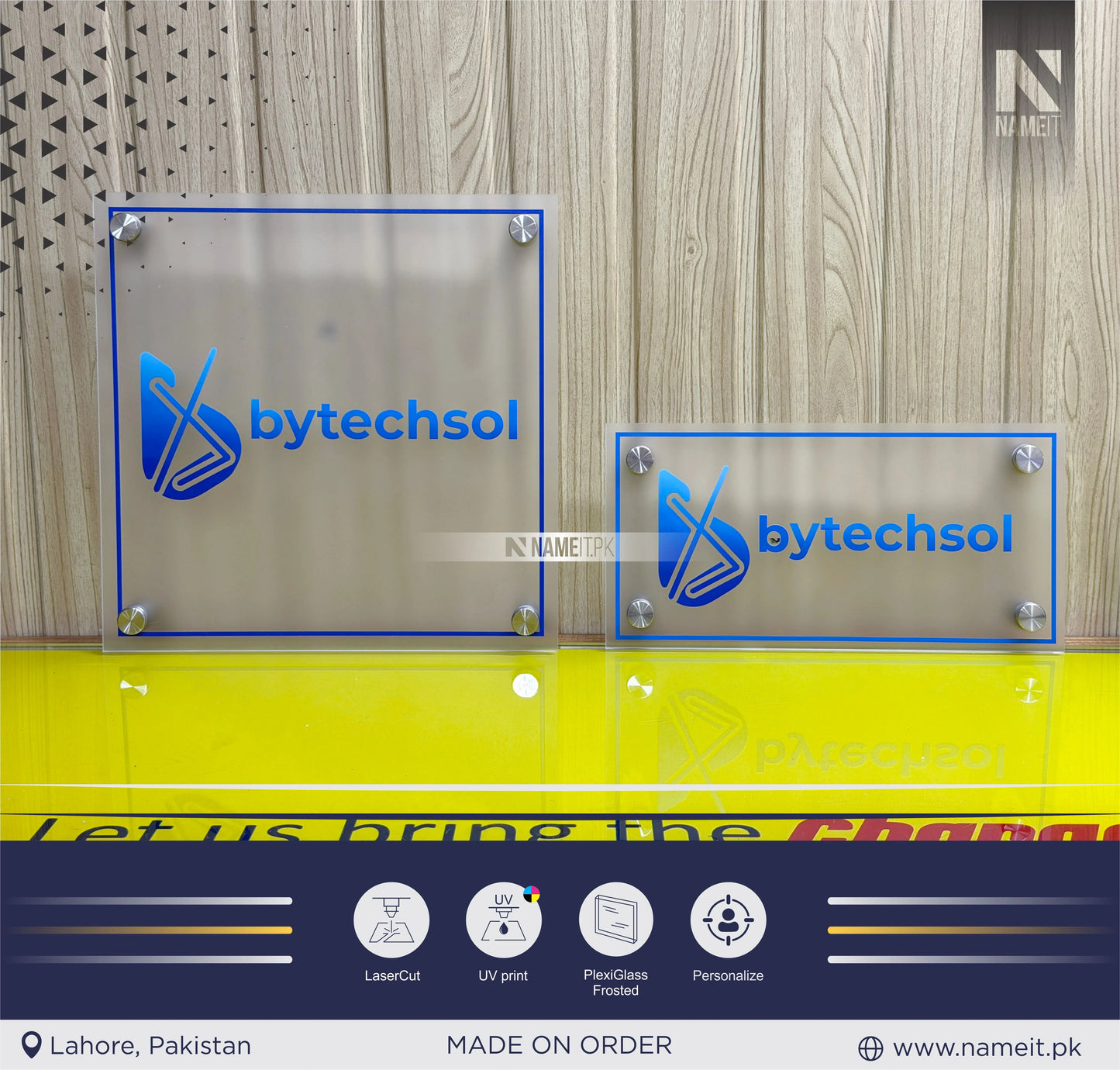 Wall Board, Custom Office Logo Sign – UV Printed Frosted Acrylic Wall Board for Office, Reception, or Shop Branding | Digital Printed Business Signage