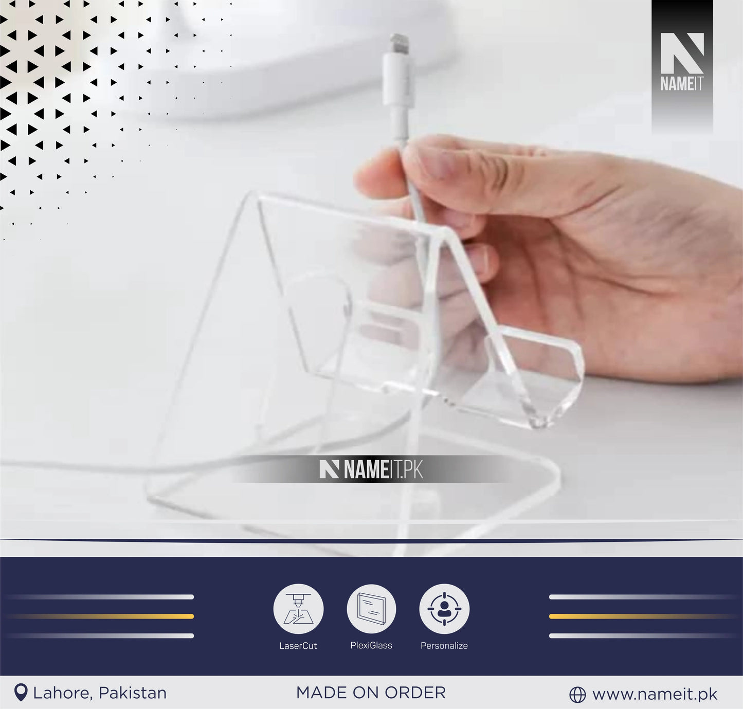 Acrylic Mobile Phone Stand for Desk, Phone Holder for Table, Bed & Home, Portable Mobile Holder for Desk Table, Mobile Accessories & Cell Phone Stand Holder, Mobile Stand for Bed While Lying