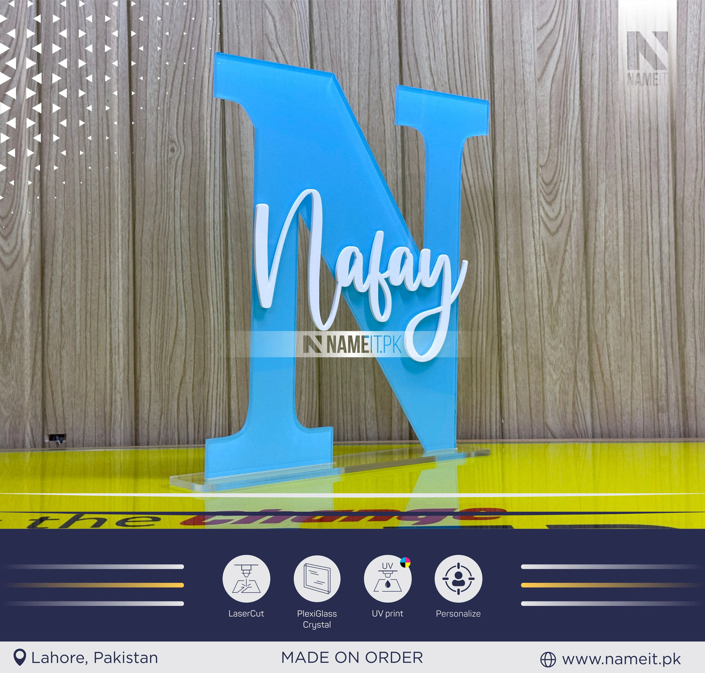 Girls or Boys Room Large Acrylic Letter Uv Printed, Initial with Name sign for Nursery Wall Decor. Custom nursery decor, Kids room cutout, Monogram