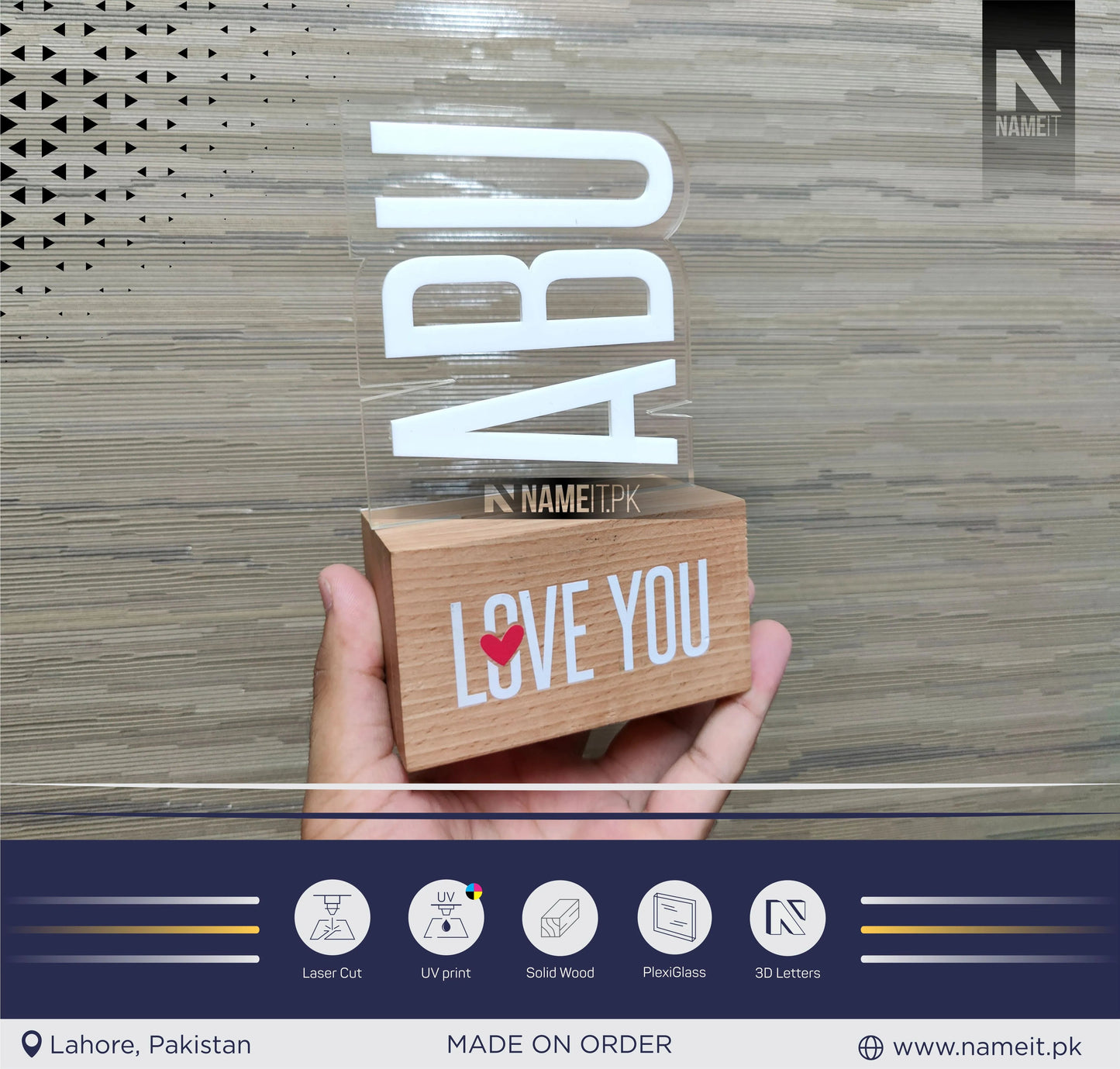 Gift For Father Day, Happy Father Day Celebration, Love You ABU, Customizable NAMEIT PAKISTAN