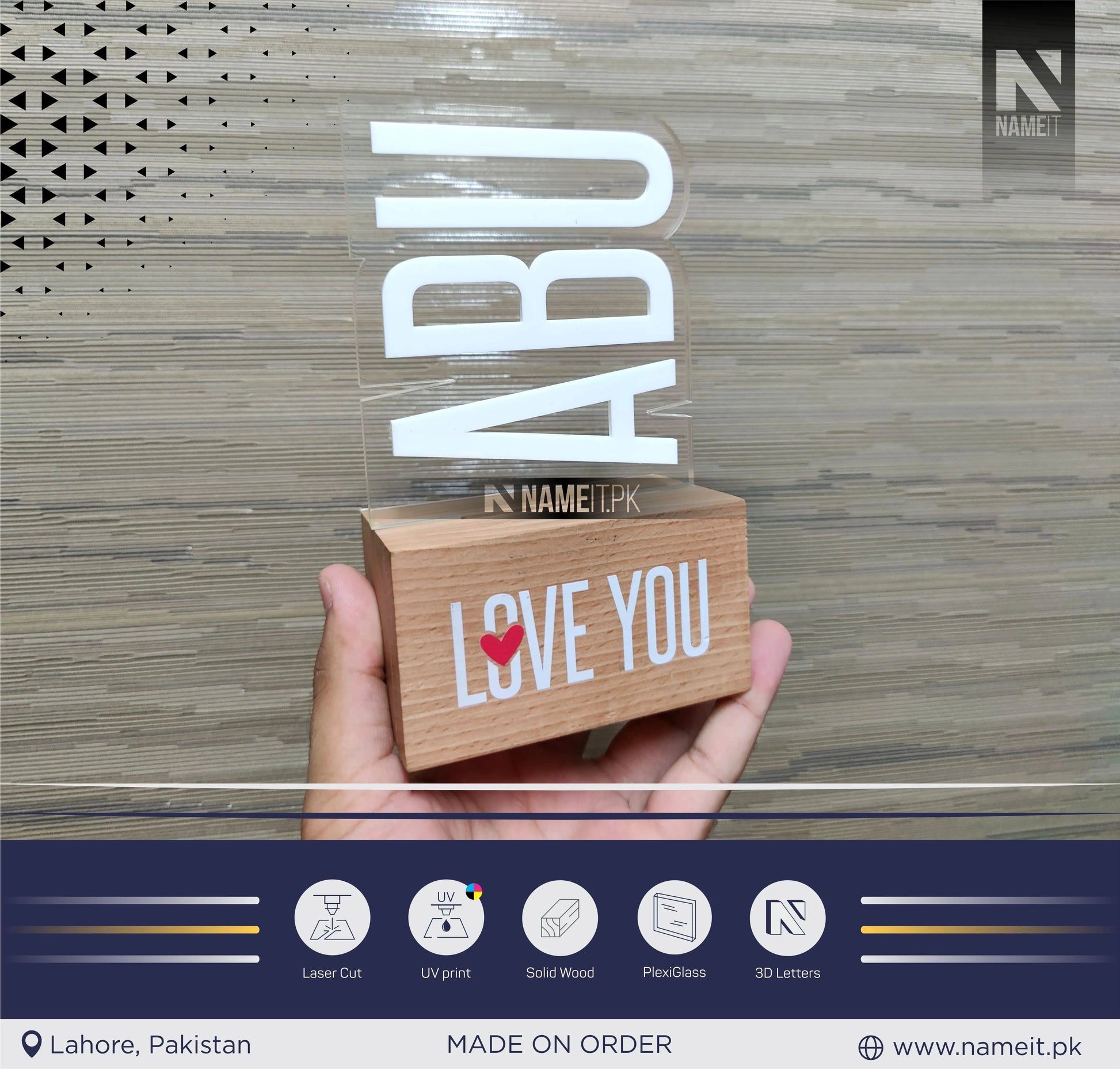 Gift For Father Day, Happy Father Day Celebration, Love You ABU, Customizable NAMEIT PAKISTAN