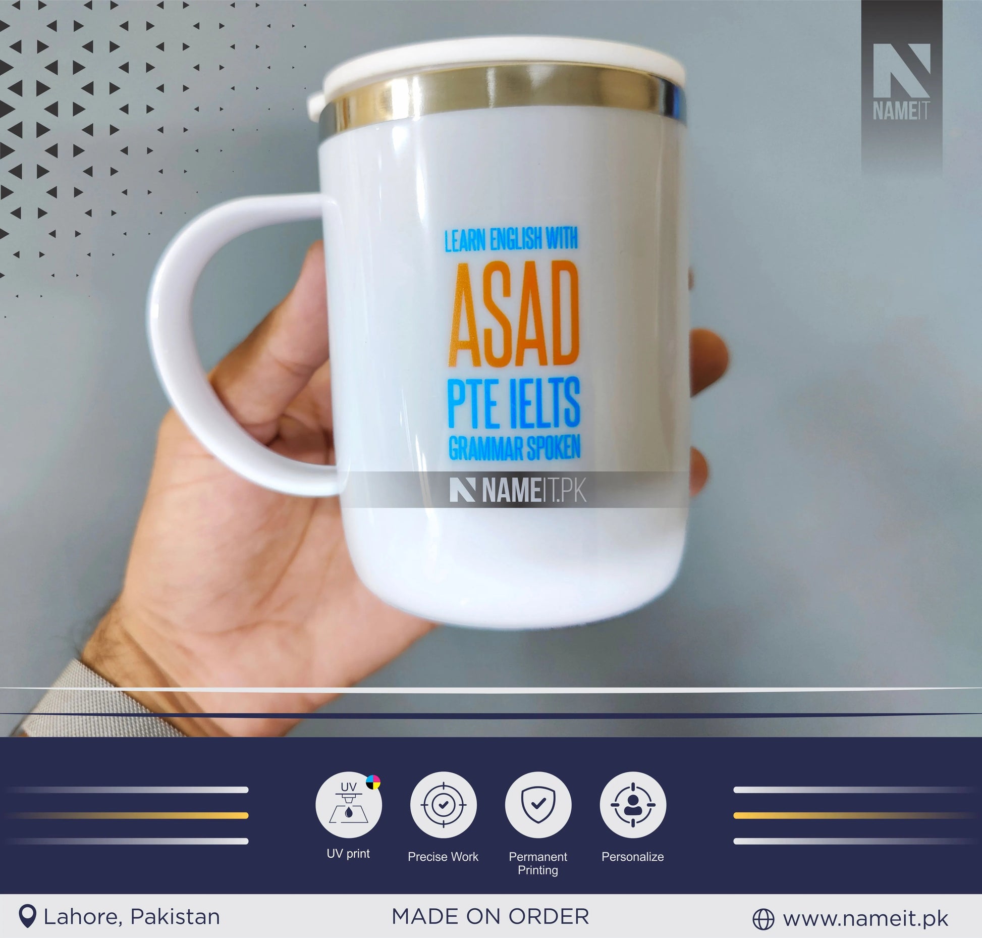 Custom Stainless Steel Cup With Lid, Office Water Cup, Tea Cup, Coffee Cup, Milk Cup, Heat Insulation, Anti-scalding, Men And Women High Quality Office Worker Beauty Tool, Commercial Office Cup NAMEIT PAKISTAN