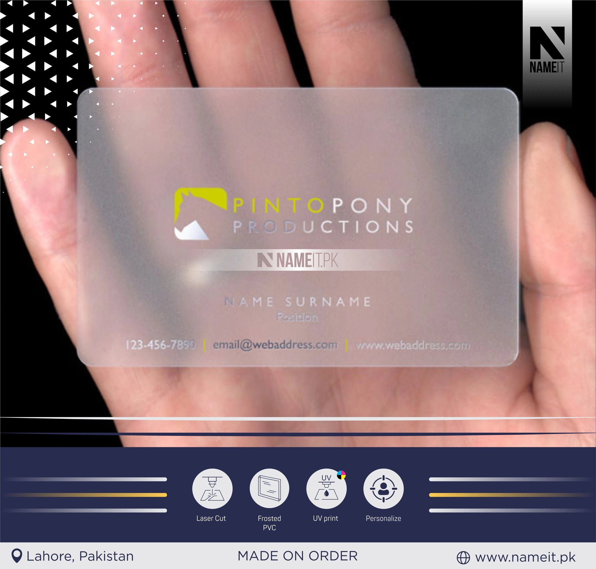Transparent Business Card, Create an impeccable impression for your business, brand with charming Transparent Business Card NAMEIT PAKISTAN