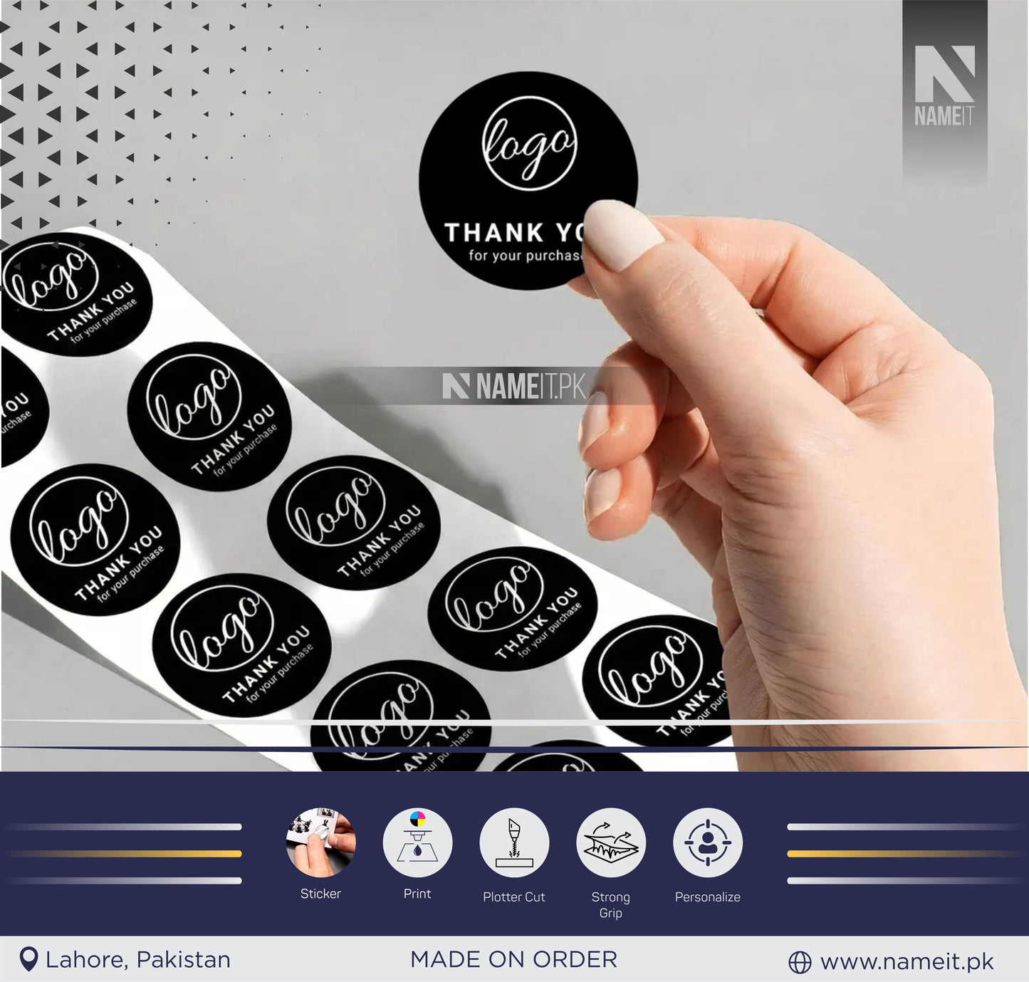 Sticker, Custom Logo Stickers for Business Branding - Personalized Die/Plotter Cut Photo Stickers with Your logo or Text - Custom Labels for Party Favors