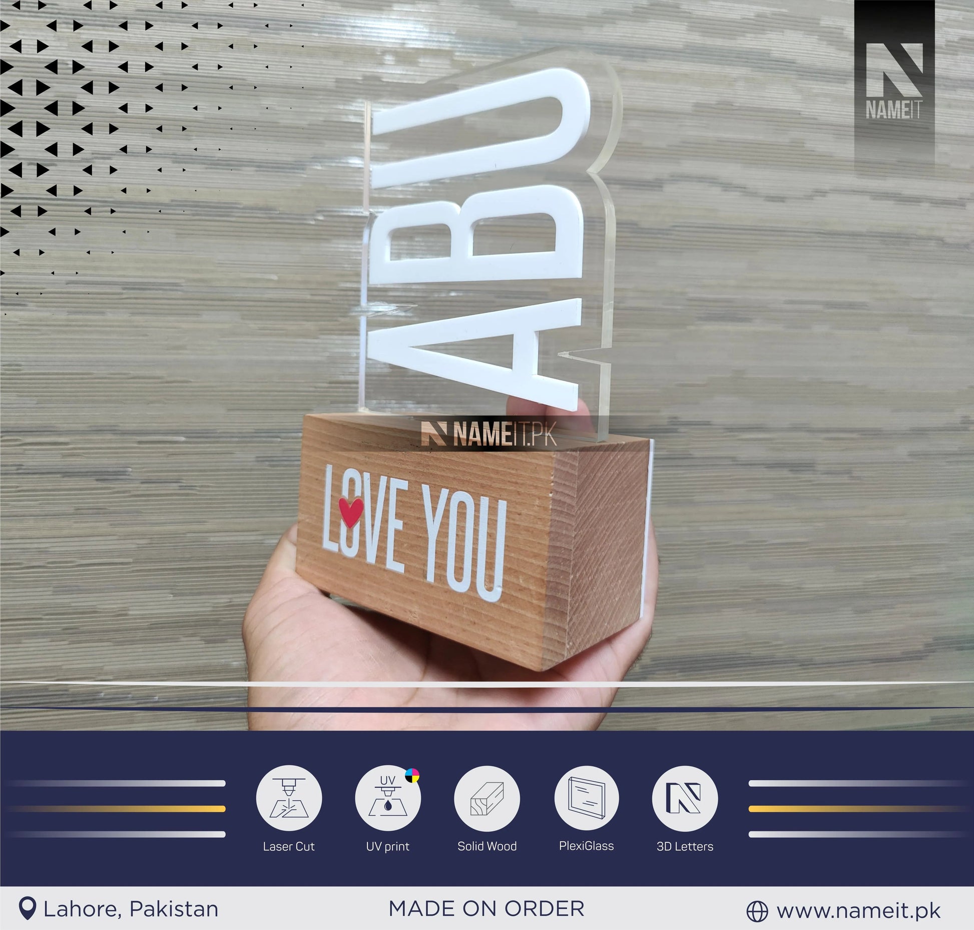 Gift For Father Day, Happy Father Day Celebration, Love You ABU, Customizable NAMEIT PAKISTAN