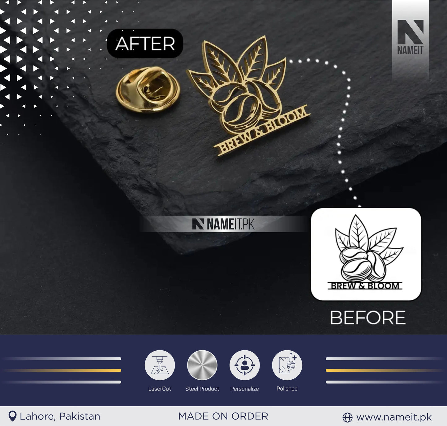 Custom Logo Brooch, Personalized Badge Pin, Custom Enamel Pins, Lapel Pins for Business, Gift for Him, Custom Company Logo, Christmas Gifts.