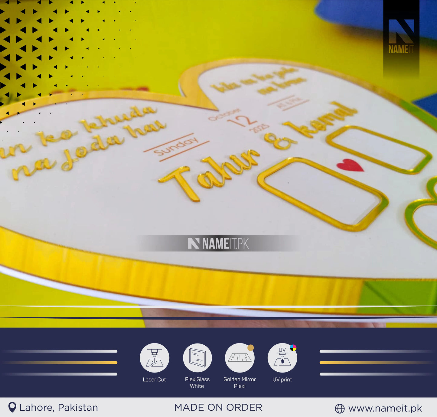 Personalized Nikkah Acrylic ThumbPrints Board Fingerprint islamic nikkah certificate Muslim Marriage Contract thumbprints Frame Customized