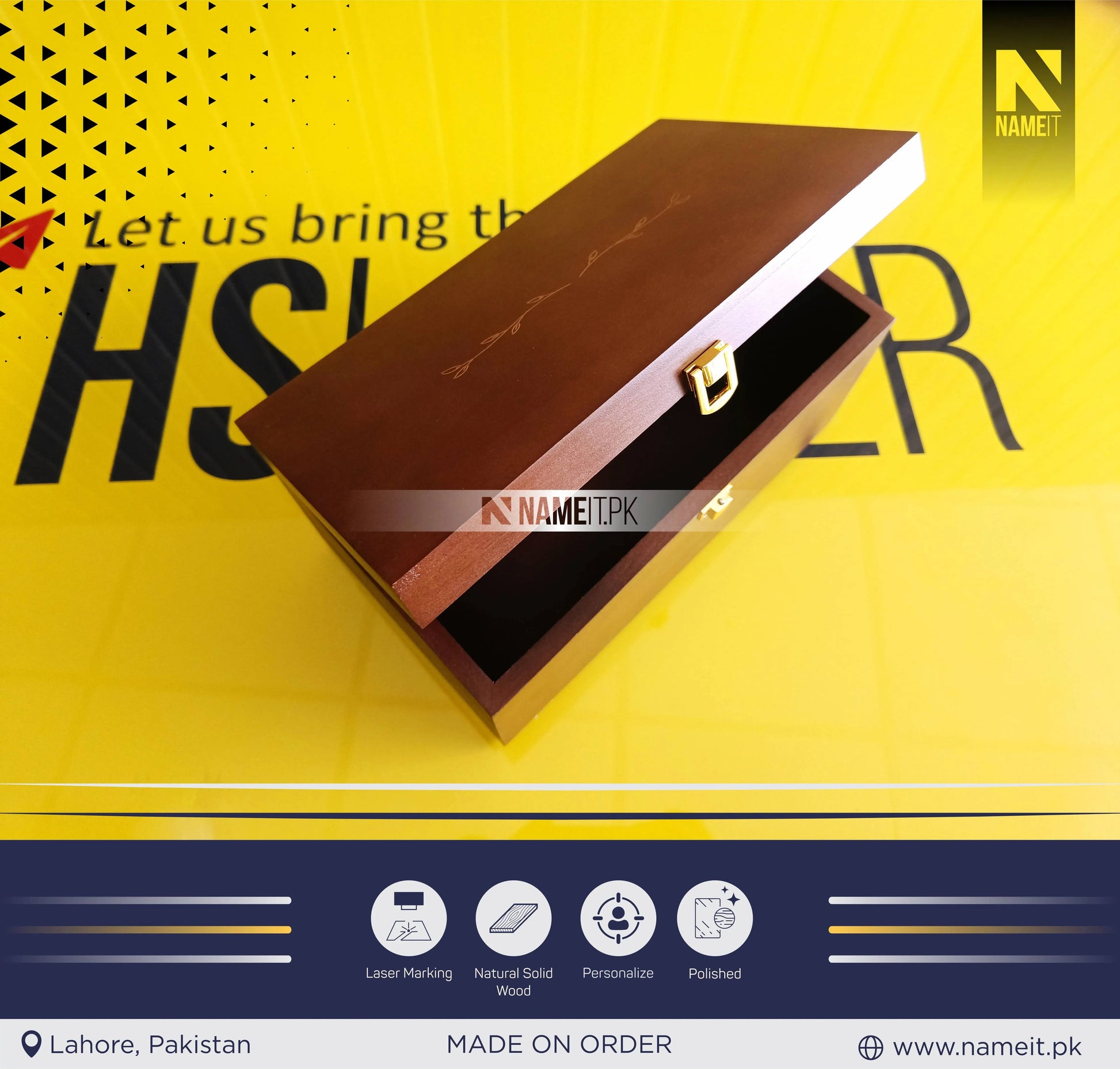 Personalized wooden box with engraved name, Custom keepsake box, Wooden Love Box Valentines Wedding, Engagement, Couple Gift for Him Her Boyfriend Girlfriend gift box NAMEIT PAKISTAN