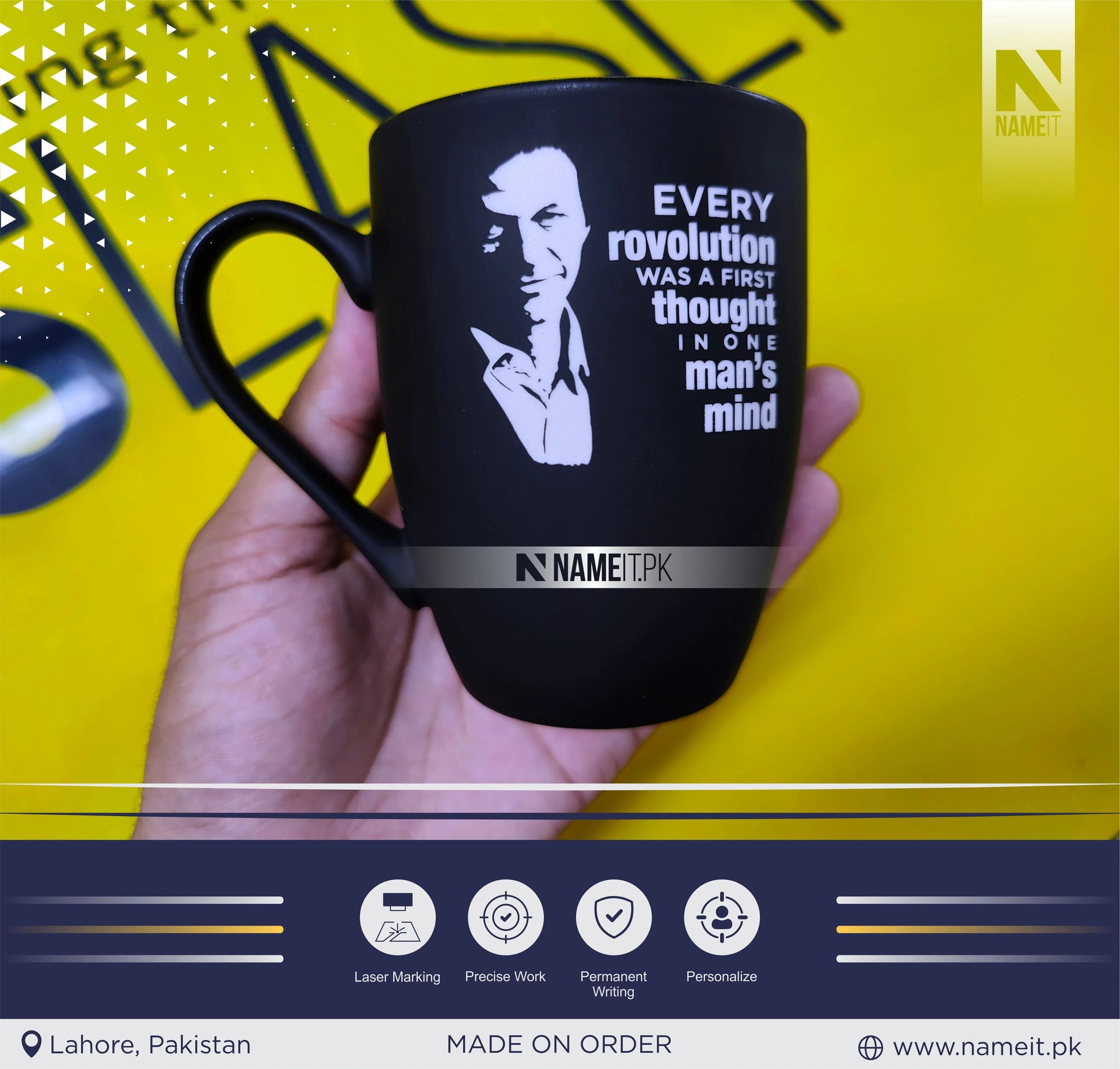 Mug, Custom Mug, Velvet Mug, Name & Quote, Coffee Mug Personalized Gift, Personalized Company Mug Engraved Mug, Employee Appreciation Gift NAMEIT PAKISTAN
