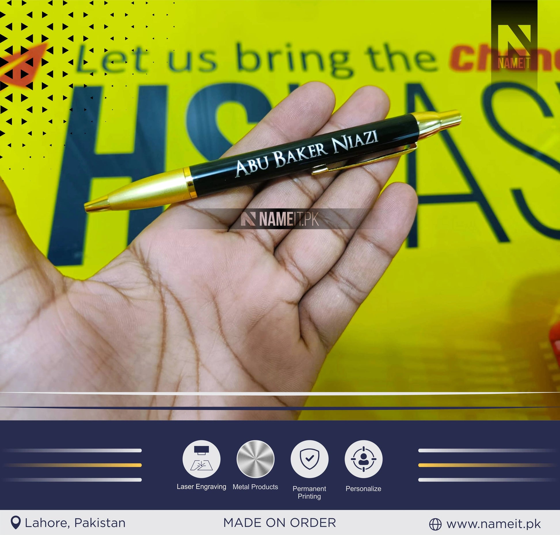 Personalized PEN, Roller Ballpen, Ballpoint Pen, Refillable Pens and retractable medium refill pen with black ink. NAMEIT PAKISTAN