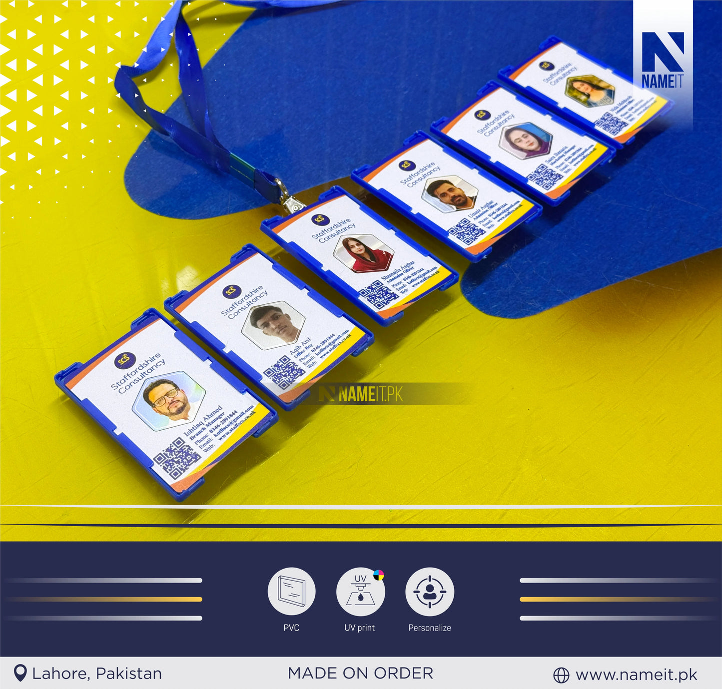 Employee Card, PVC ID Card – Personalized Employee Badge, Teacher ID, Membership & Access Card | Durable Plastic Design