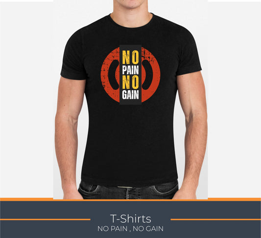 TShirt, NO PAIN NO GAIN, Elegant Custom Polo T-Shirts - Vibrant Color Logos for Corporate, Sports Teams, Golf Events, Personalized Logo for Stylish Casual Wear
