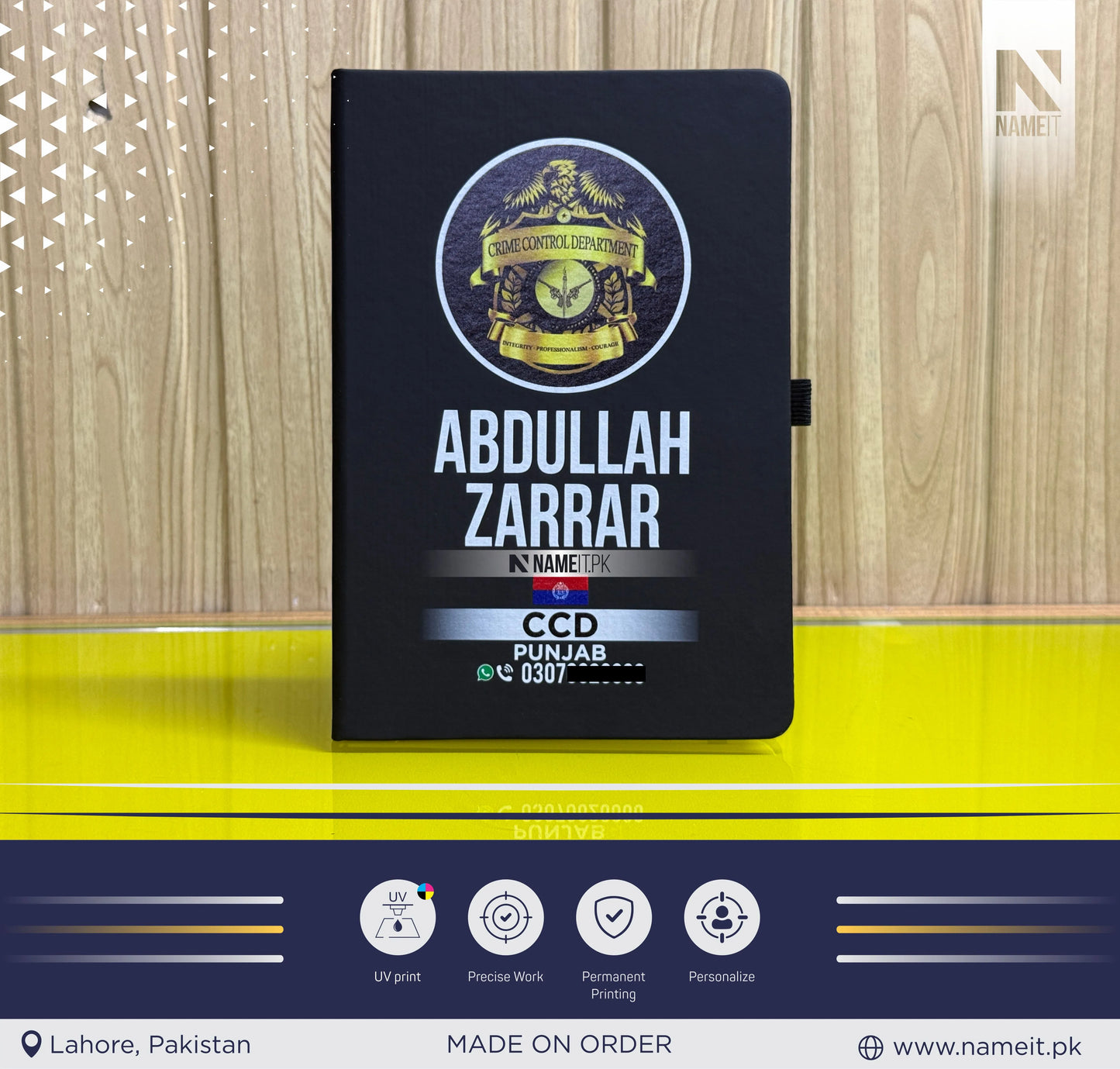 Diary, Custom Diary Printed, Customize Diary For Crime Control Department (CCD) - Congratulations Gift - Government Officer Gift - Officer Gift - New Job Gift