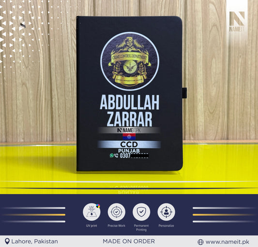 Diary, Custom Diary Printed, Customize Diary For Crime Control Department (CCD) - Congratulations Gift - Government Officer Gift - Officer Gift - New Job Gift
