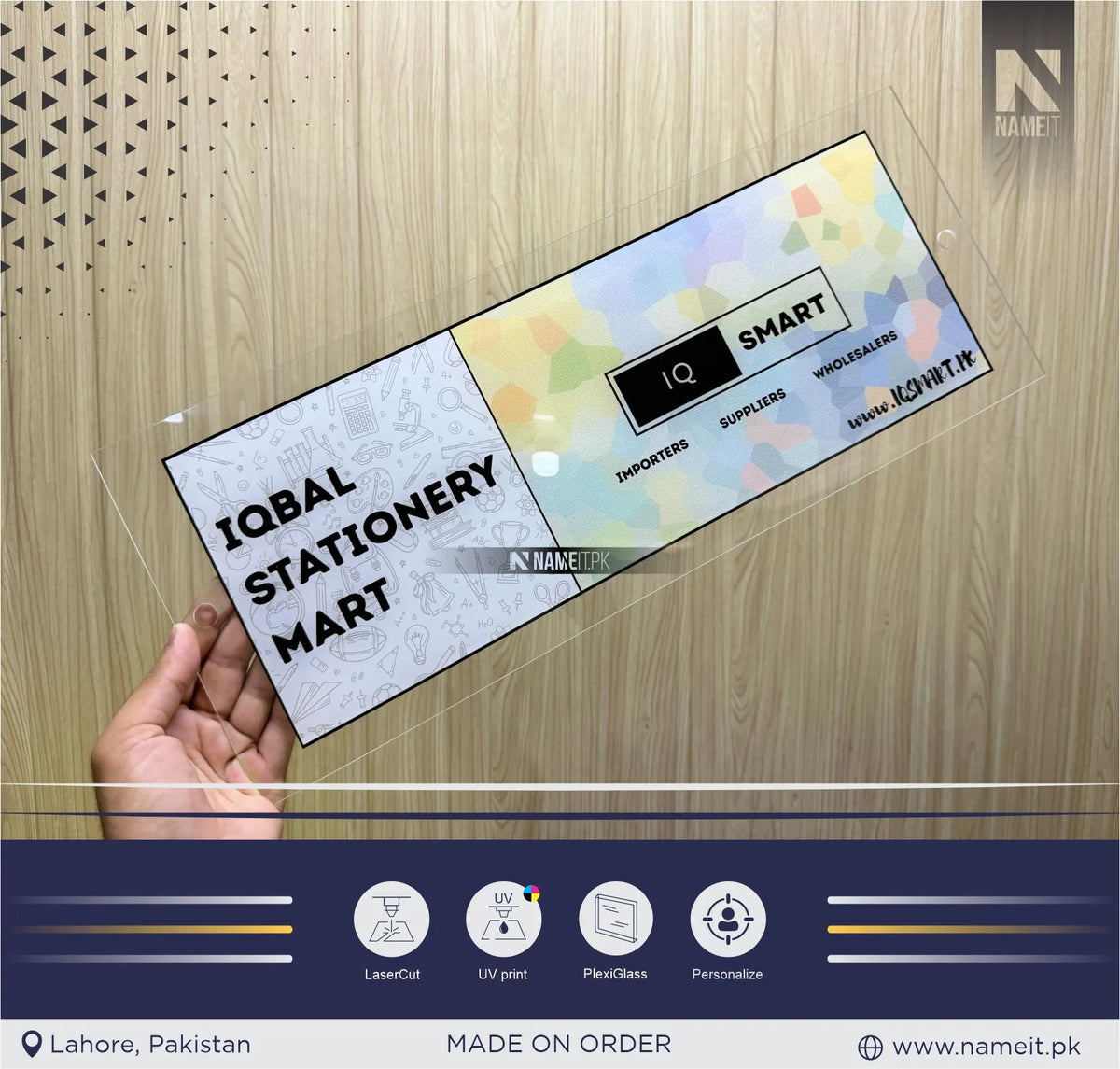 Name Plate, Personalized Transparent Premium Plate | Custom Business Logo & Office Name Sign