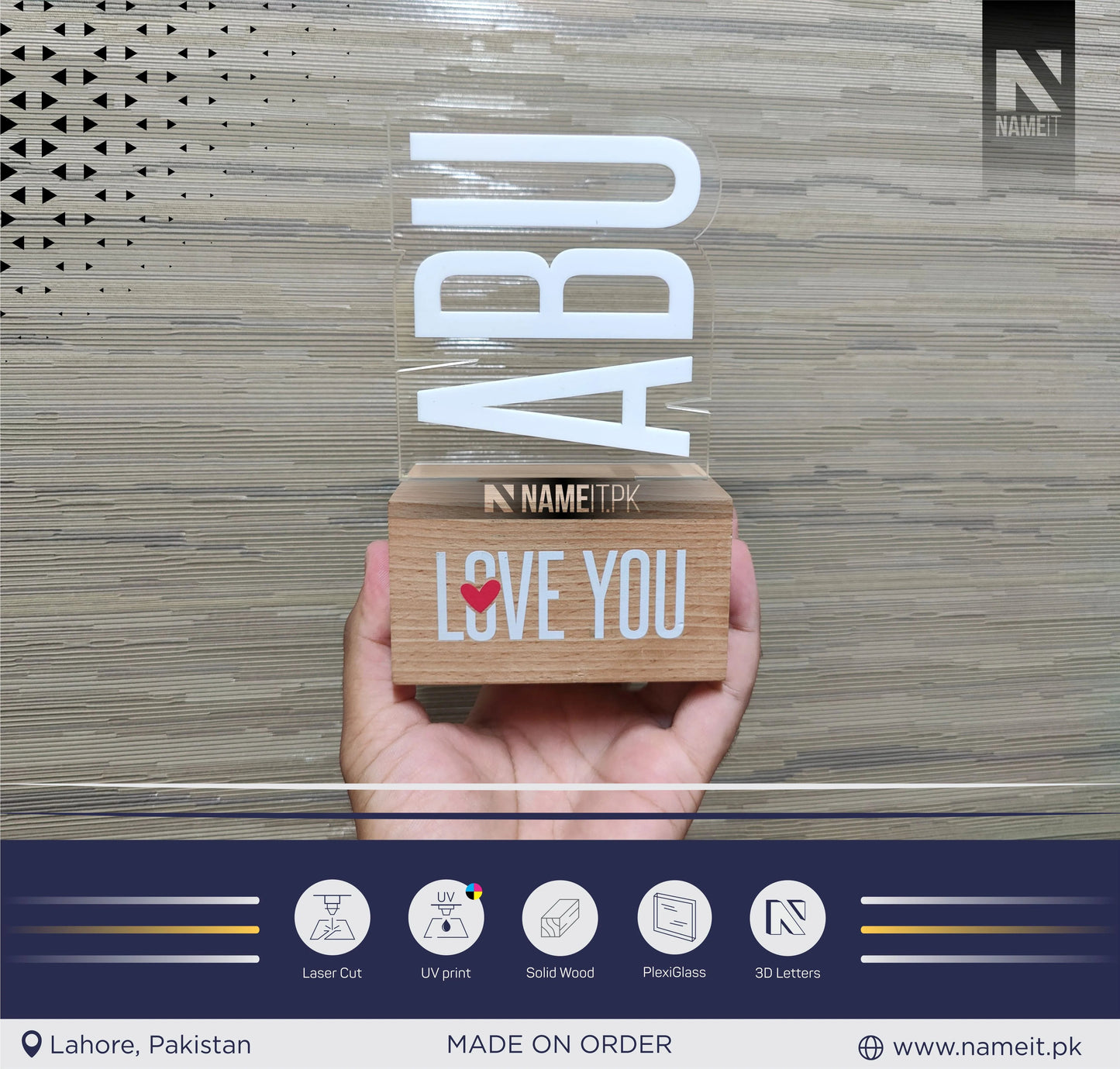 Gift For Father Day, Happy Father Day Celebration, Love You ABU, Customizable NAMEIT PAKISTAN