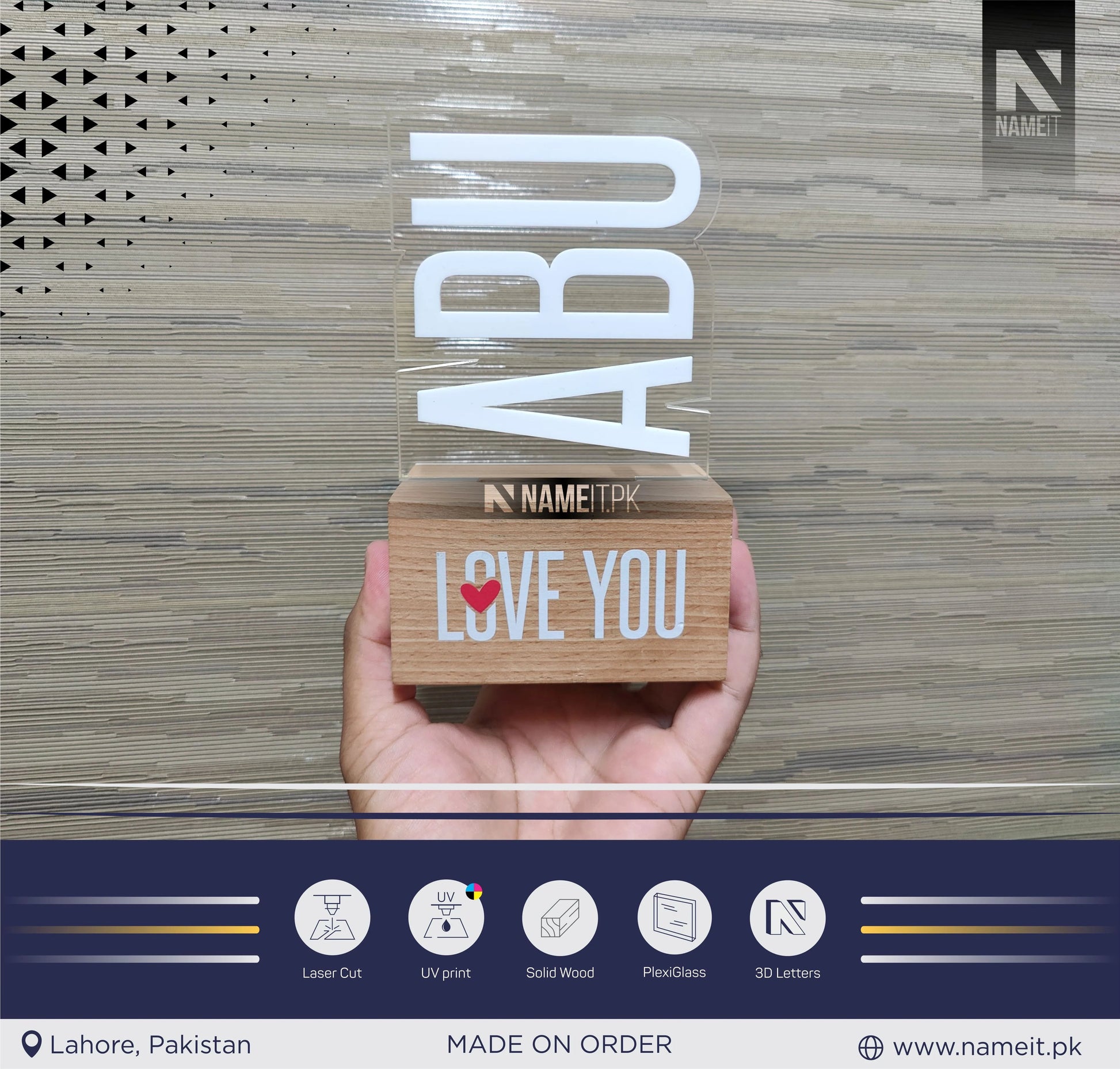 Gift For Father Day, Happy Father Day Celebration, Love You ABU, Customizable NAMEIT PAKISTAN