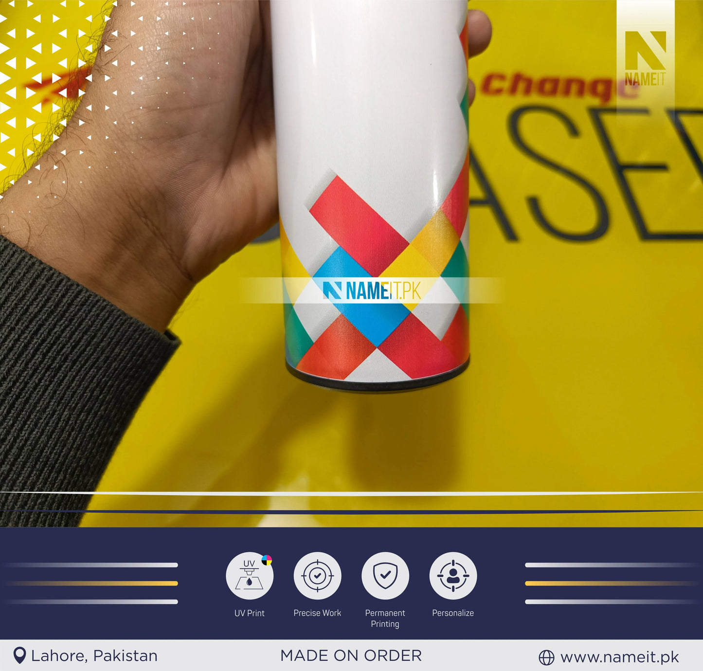 Personalized Digital Temperature Display Thermos with Name and Date, Temperature Water Bottle , Round Printed Water Bottle NAMEIT PAKISTAN