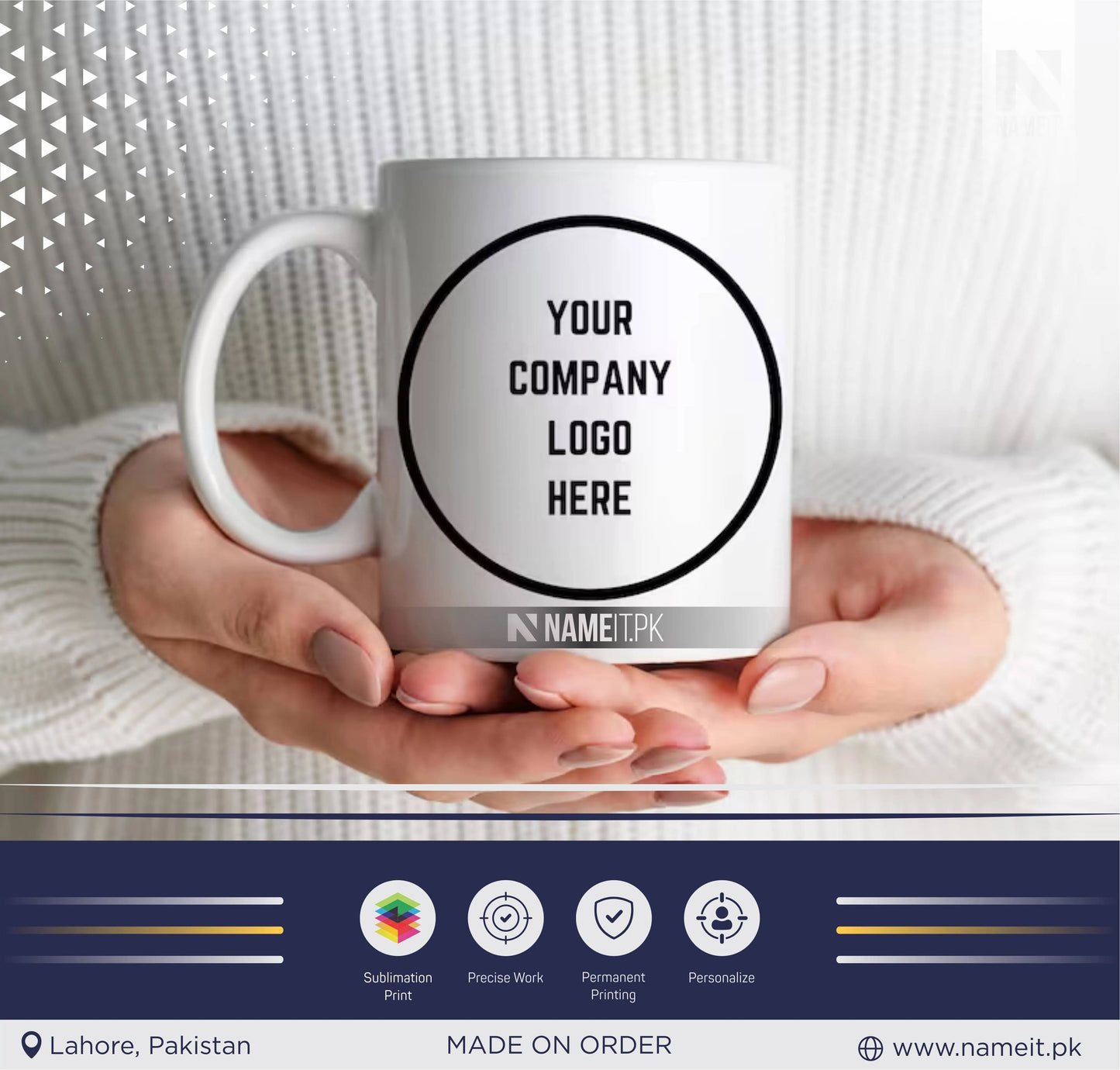 Mug, Customize Mug For Company Coffee Mugs With Logo, Office Coffee Cups, Promotional Business Mugs, Custom Coffee Cups, Organization Merchandise Coffee Mugs NAMEIT PAKISTAN