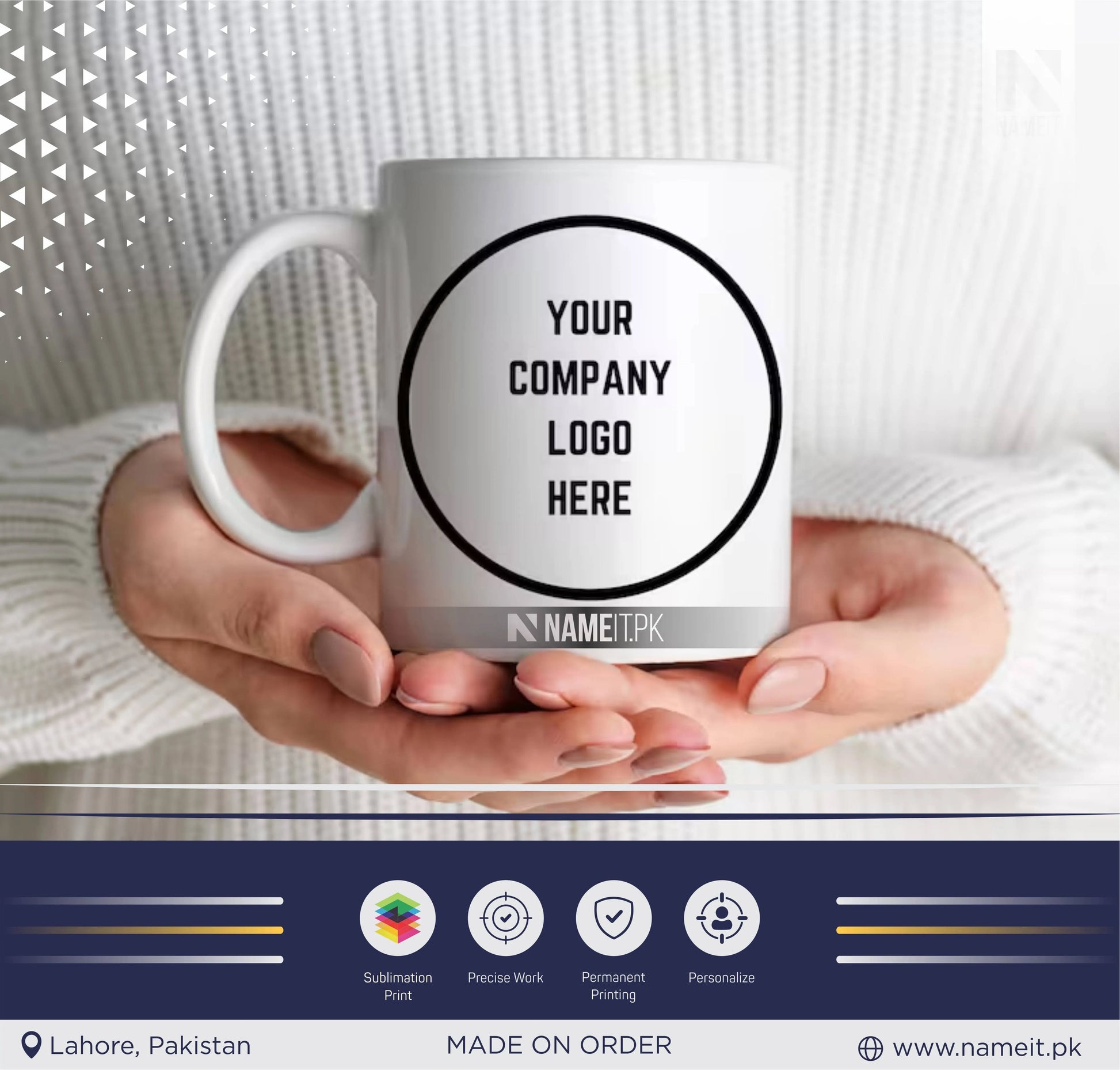 Mug, Customize Mug For Company Coffee Mugs With Logo, Office Coffee Cups, Promotional Business Mugs, Custom Coffee Cups, Organization Merchandise Coffee Mugs NAMEIT PAKISTAN