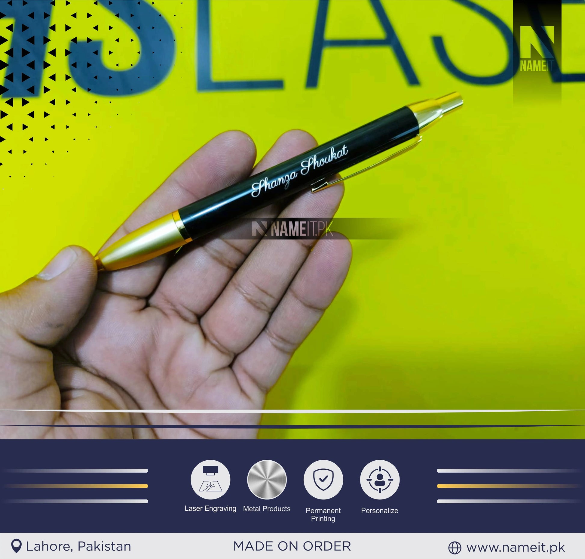 Personalized PEN, Roller Ballpen, Ballpoint Pen, Refillable Pens and retractable medium refill pen with black ink. NAMEIT PAKISTAN