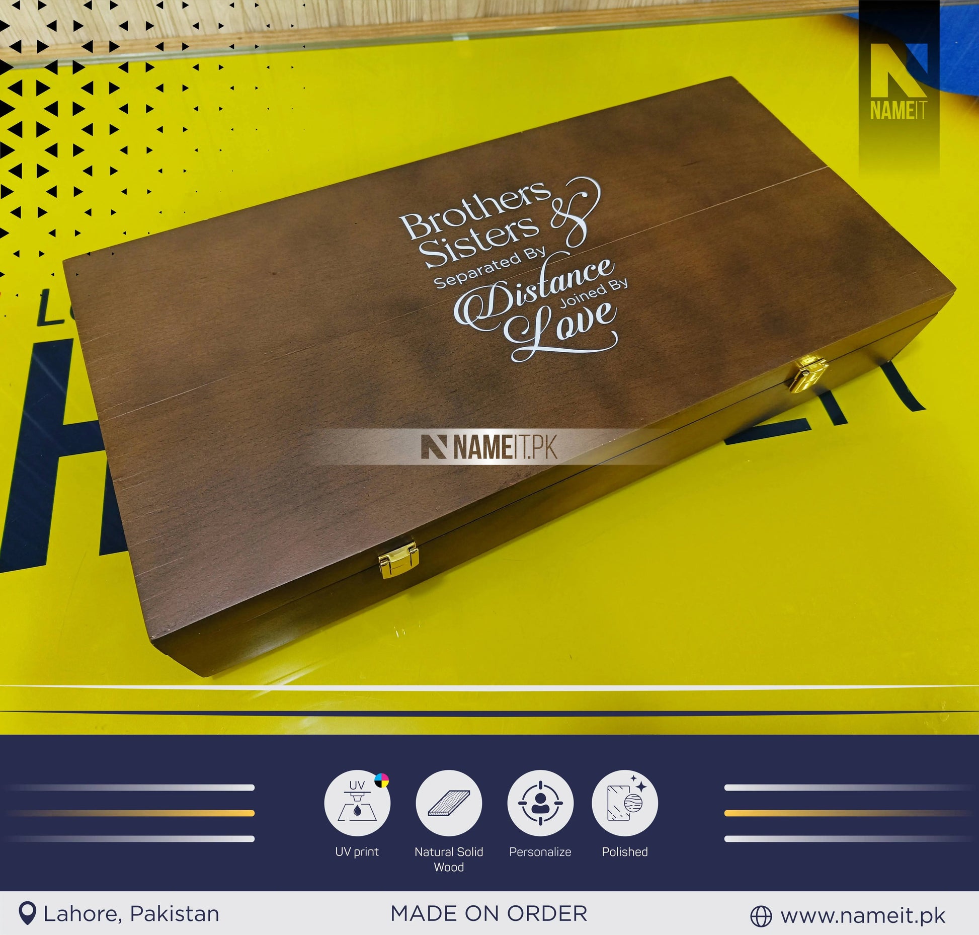 Personalized wooden box with engraved name, Custom keepsake box, Wooden Love Box Valentines Wedding, Engagement, Couple Gift for Him Her Boyfriend Girlfriend gift box NAMEIT PAKISTAN