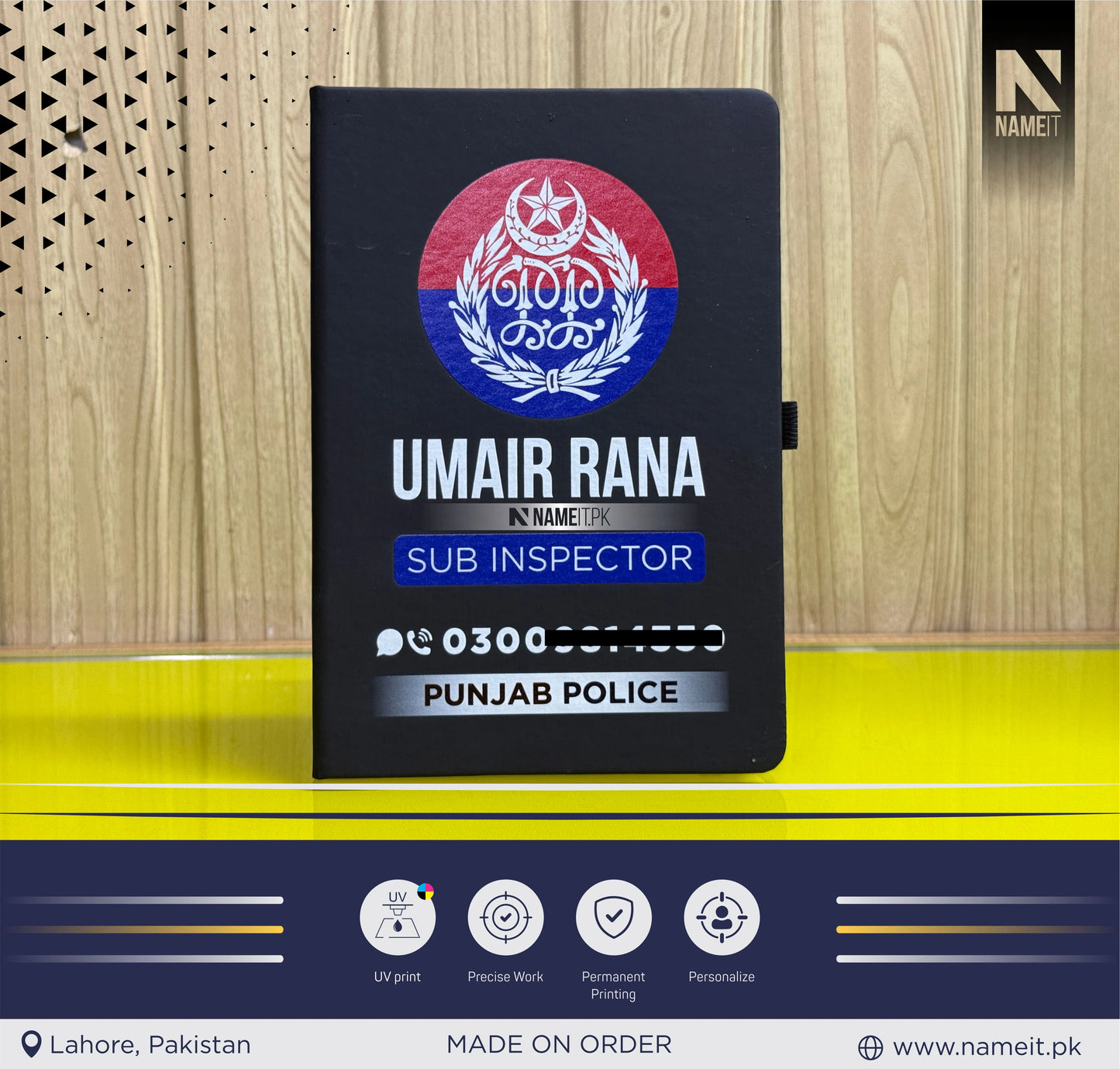 Diary, Police Diary Printed, Customize Diary For Punjab Police - Congratulations Police Gift - Punjab Police Gift- New Police Officer Gift - New Job Gift - Police