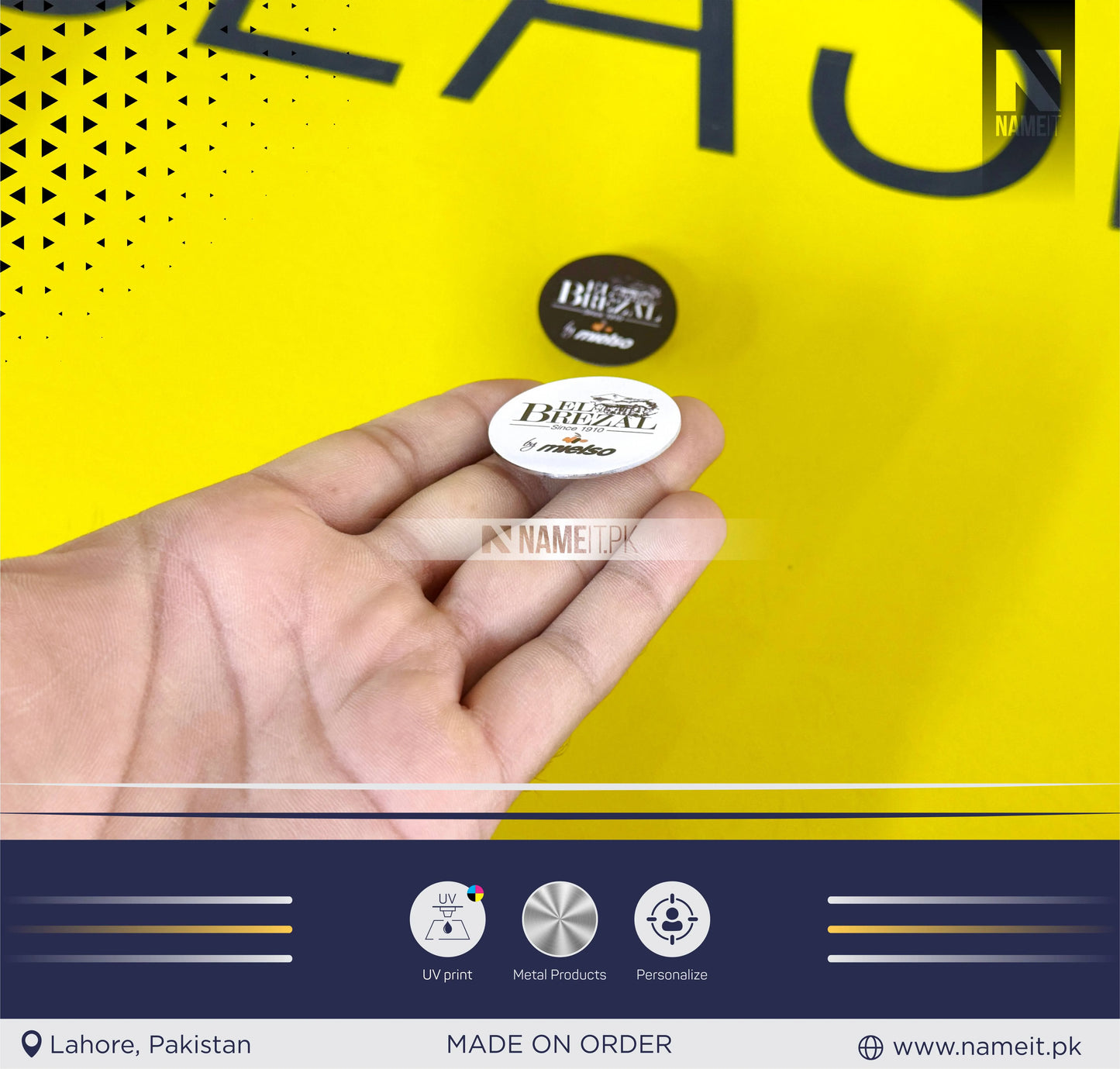 Custom Printed Magnatic Round badges | Personalized Printed Employee Office Name badges | Name Metal Badges | Student Name badges | Nurse Name badges With Magnet