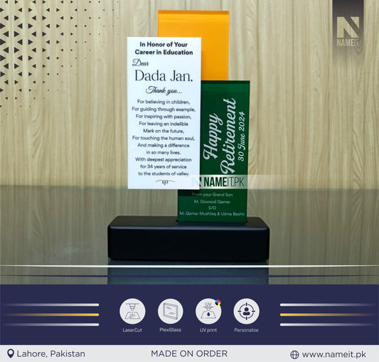 Award Shield, Customize Award Shield with UV Print. NAMEIT PAKISTAN