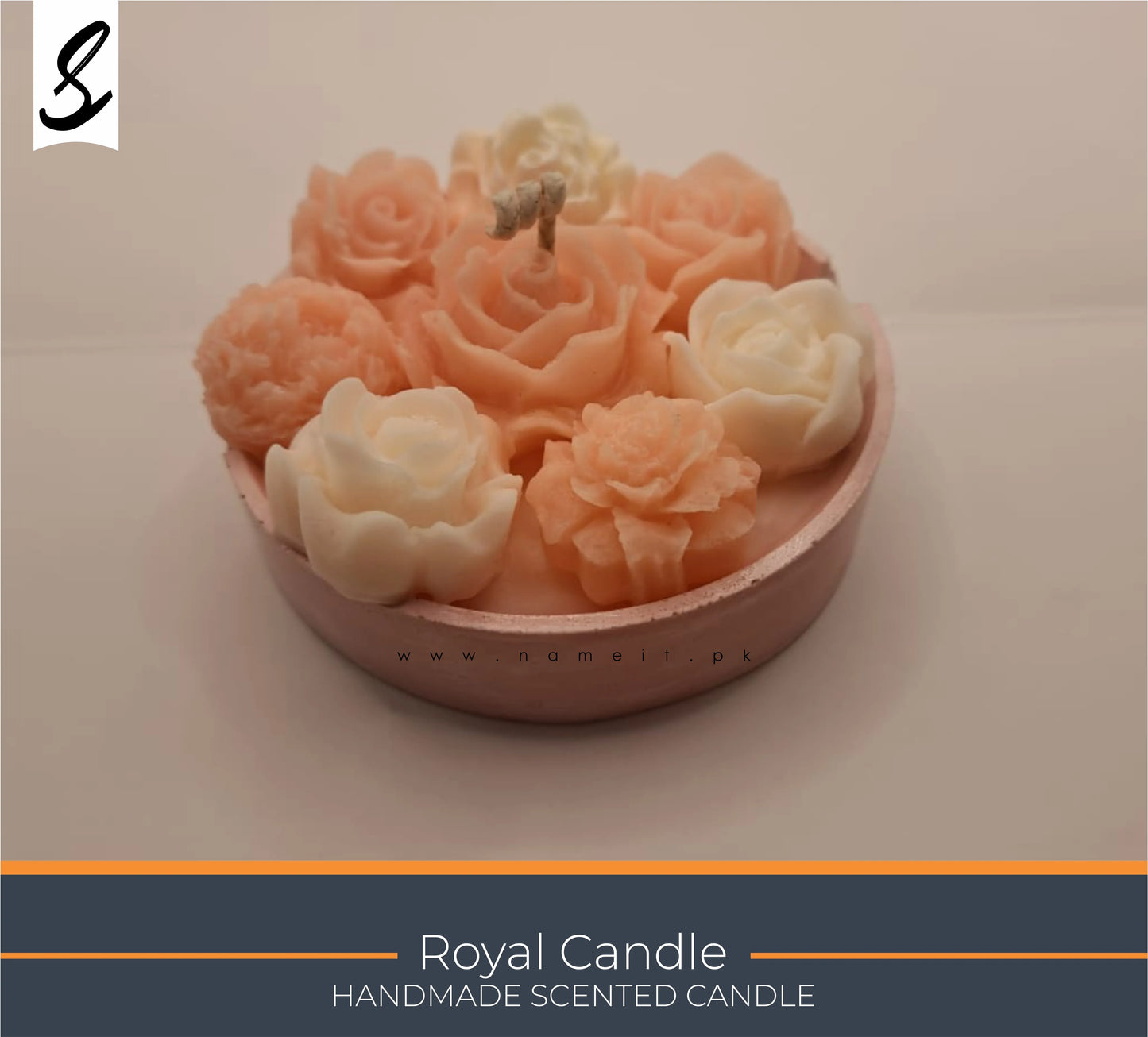 Candle , Bunch of Scented Candle Flowers in Tray