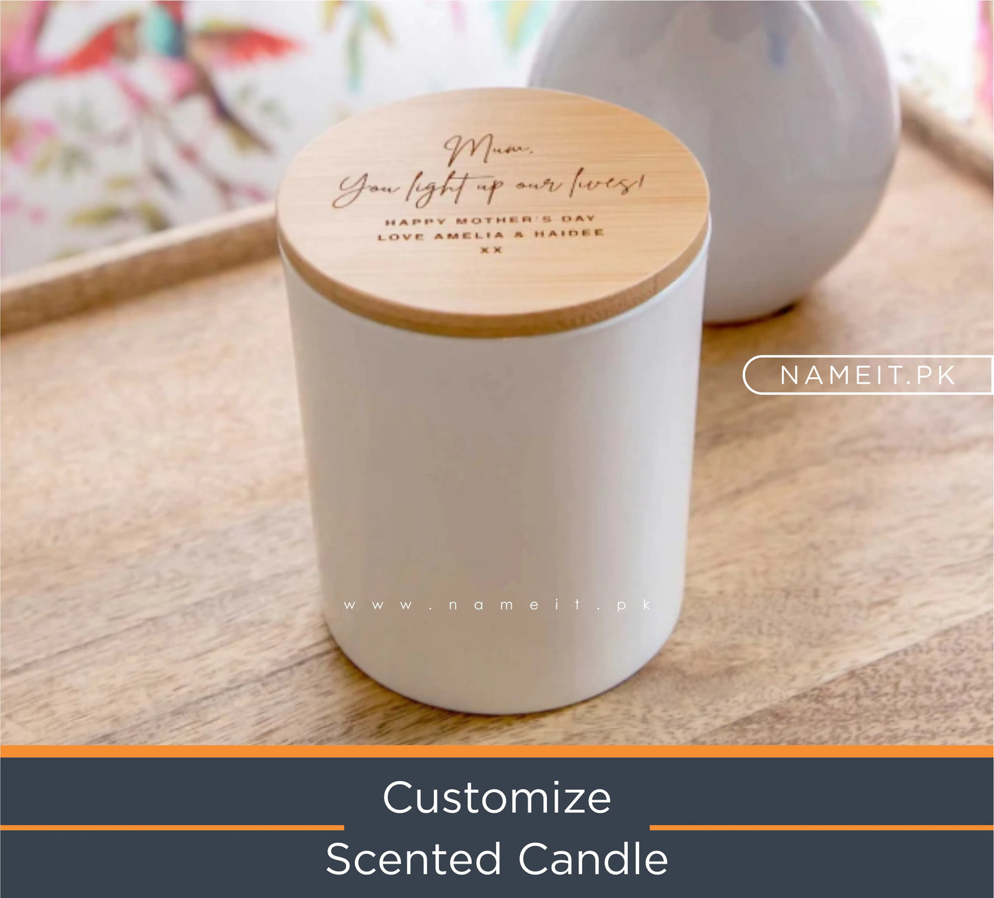 Candle, Customize Scented Soy Candle with Wooden Lid ( For Special Gift )