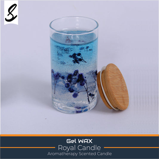Aromatherapy Home Decoration Glass Jar Clear Transparent Gel Jelly Candle Wax With Dried Flower