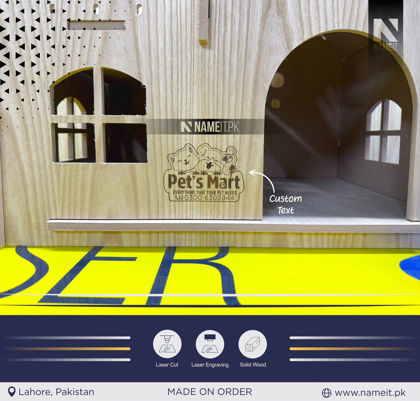 Cat Home, Custom Bungalow Cat House, Modern Cat House, Indoor cat Castle, Cat Furniture, Extra Large Cat House, Cat Bed, NAMEIT PAKISTAN
