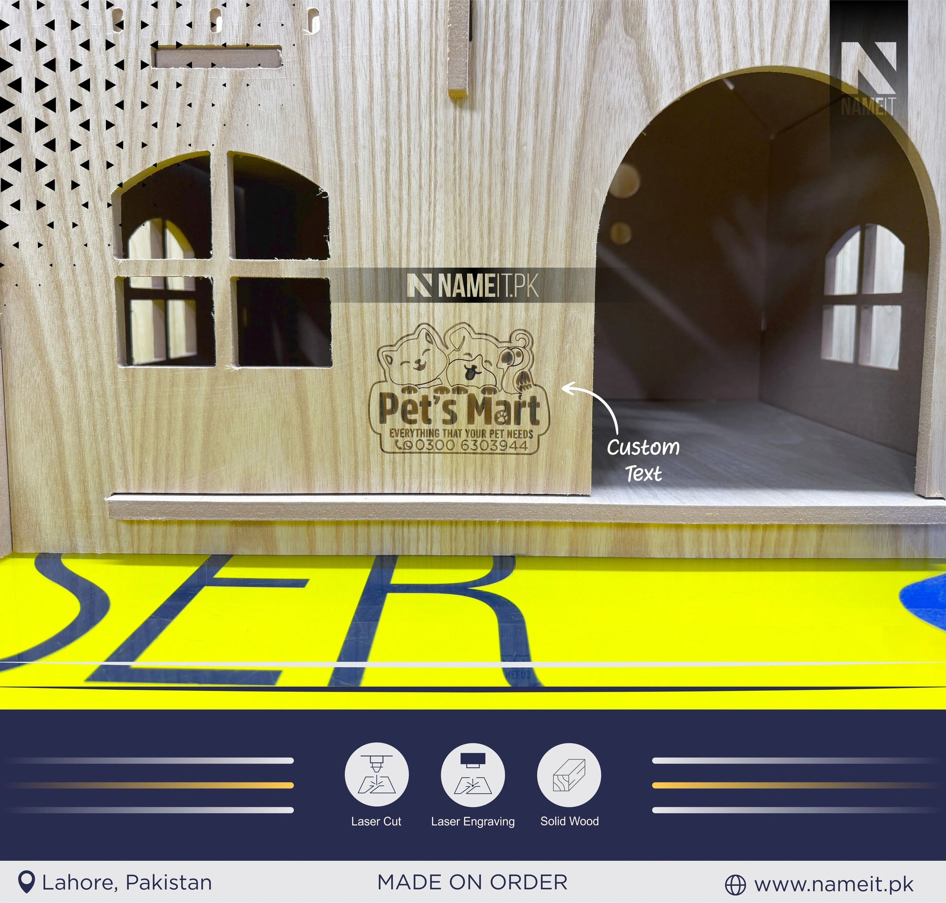 Cat Home, Custom Bungalow Cat House, Modern Cat House, Indoor cat Castle, Cat Furniture, Extra Large Cat House, Cat Bed, NAMEIT PAKISTAN