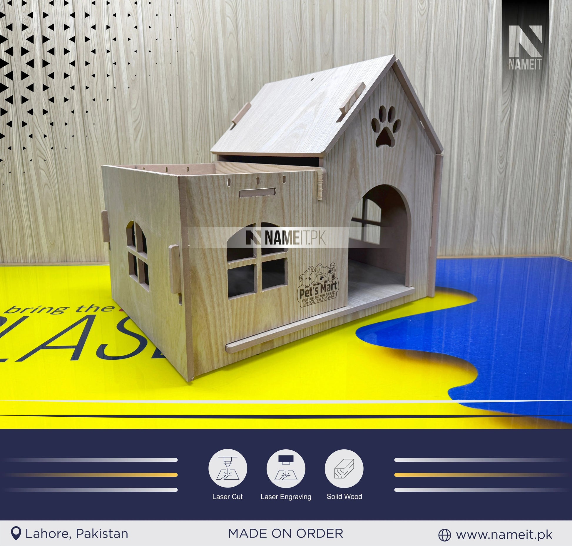 Cat Home, Custom Bungalow Cat House, Modern Cat House, Indoor cat Castle, Cat Furniture, Extra Large Cat House, Cat Bed, NAMEIT PAKISTAN