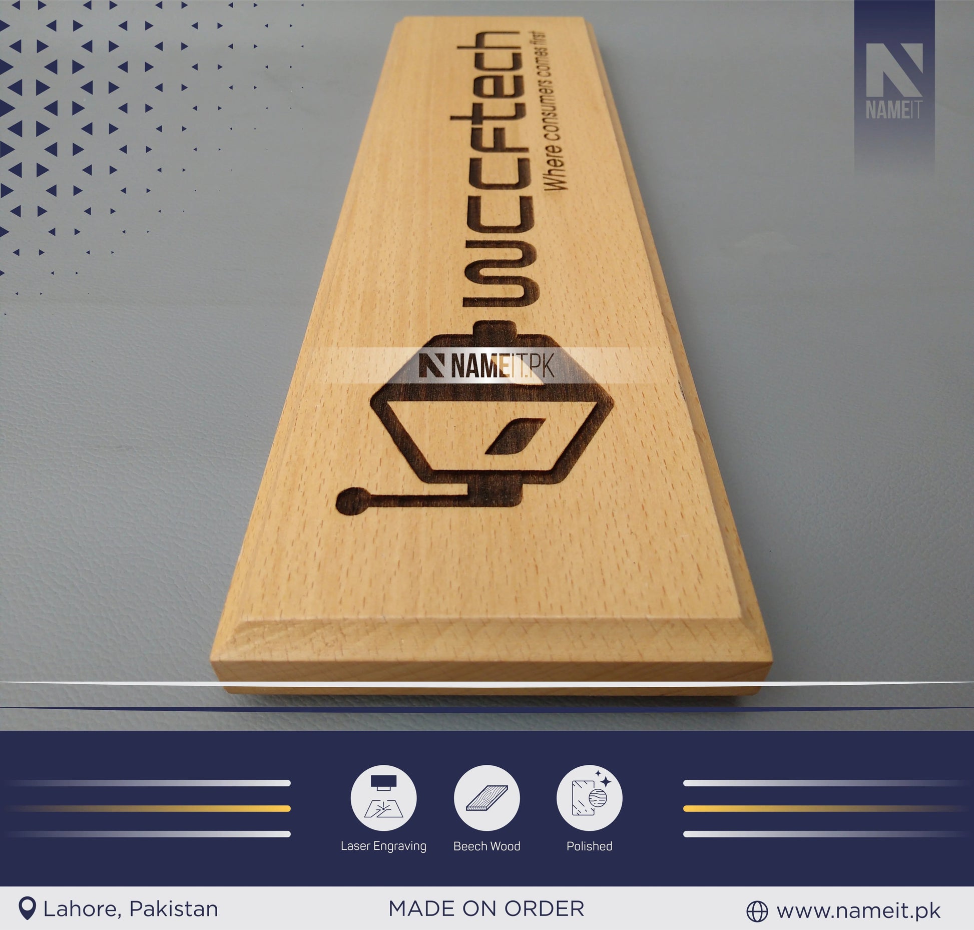 Custom Door Sign Plaque, Wooden Sign Name Plate NAMEIT PAKISTAN