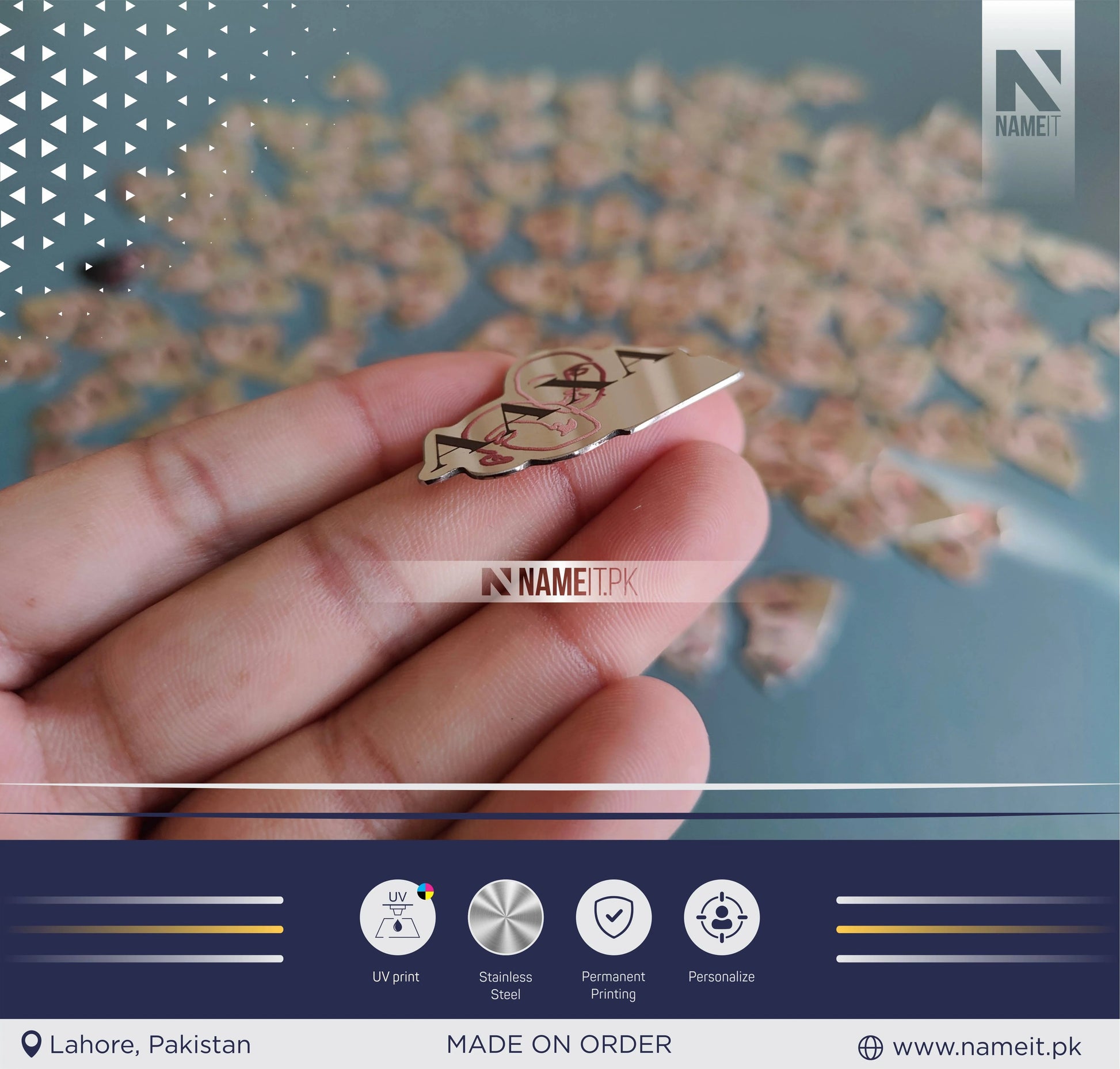 Custom Products Tags, Custom UV Printed Steel Plates, Machine Metal Plate, Custom Machine Labels, Instruction Tags, Printed Tag NAMEIT PAKISTAN