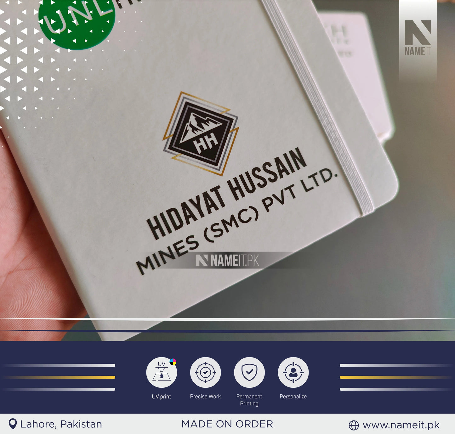 Diary, Custom Company Name Logo Diary, Personalized With UV Printed, Business Corporate Client Office Coworker Colleague Gift NAMEIT PAKISTAN