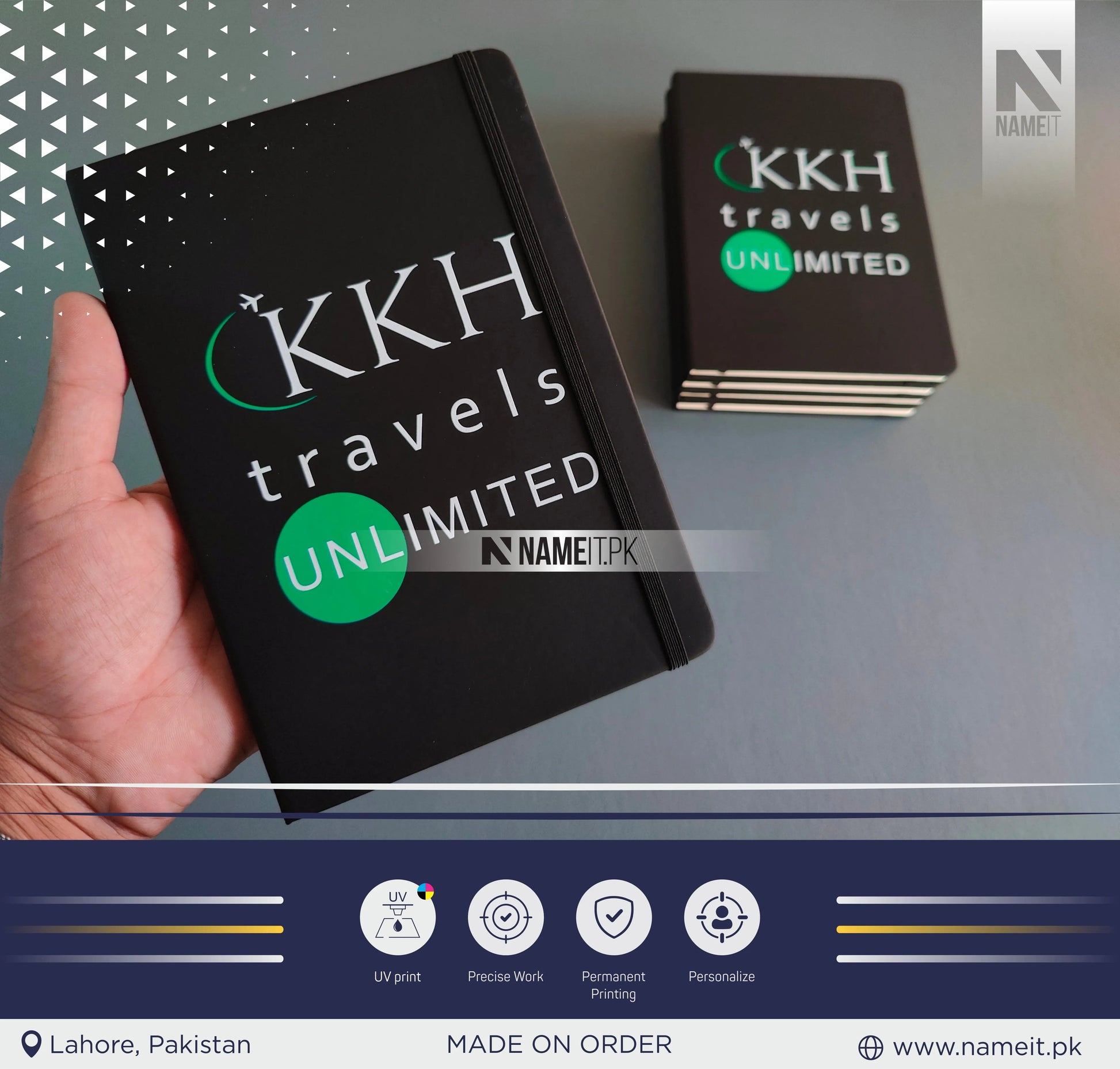 Diary, Custom Company Name Logo Diary, Personalized With UV Printed, Business Corporate Client Office Coworker Colleague Gift NAMEIT PAKISTAN