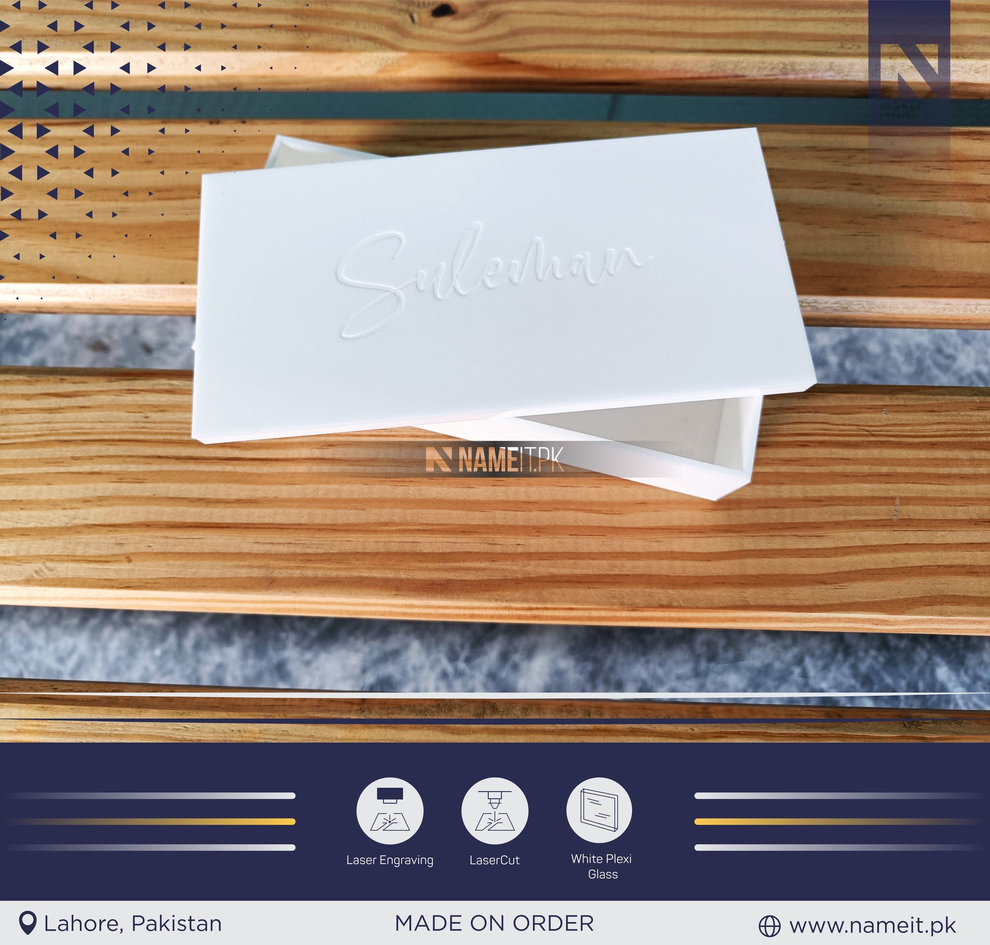 Customize Gold, Money Box for Wedding , Acrylic Box with name NAMEIT PAKISTAN